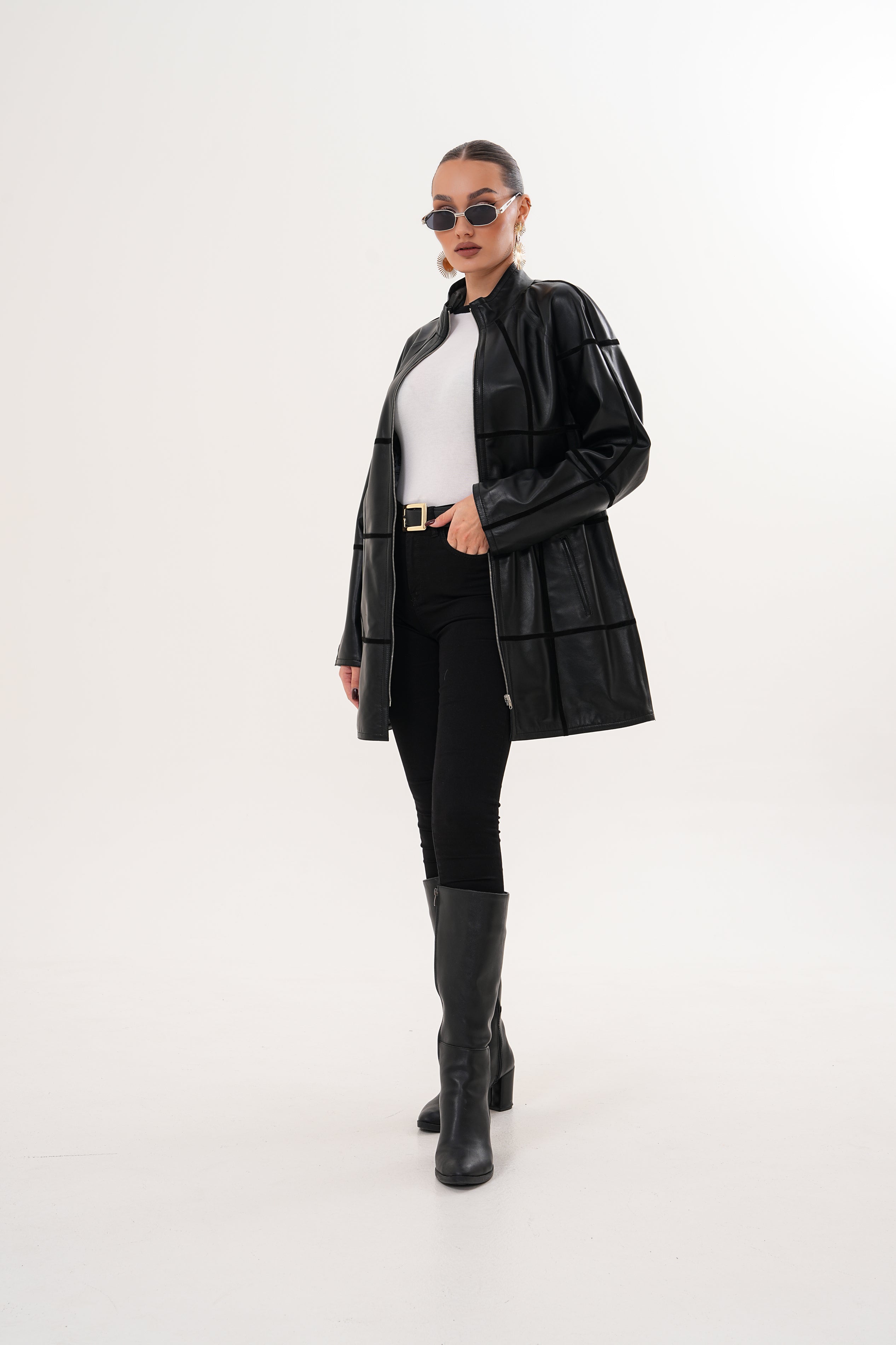 The Prado Reversible Black Leather Leather Jacket - Vinci Leather