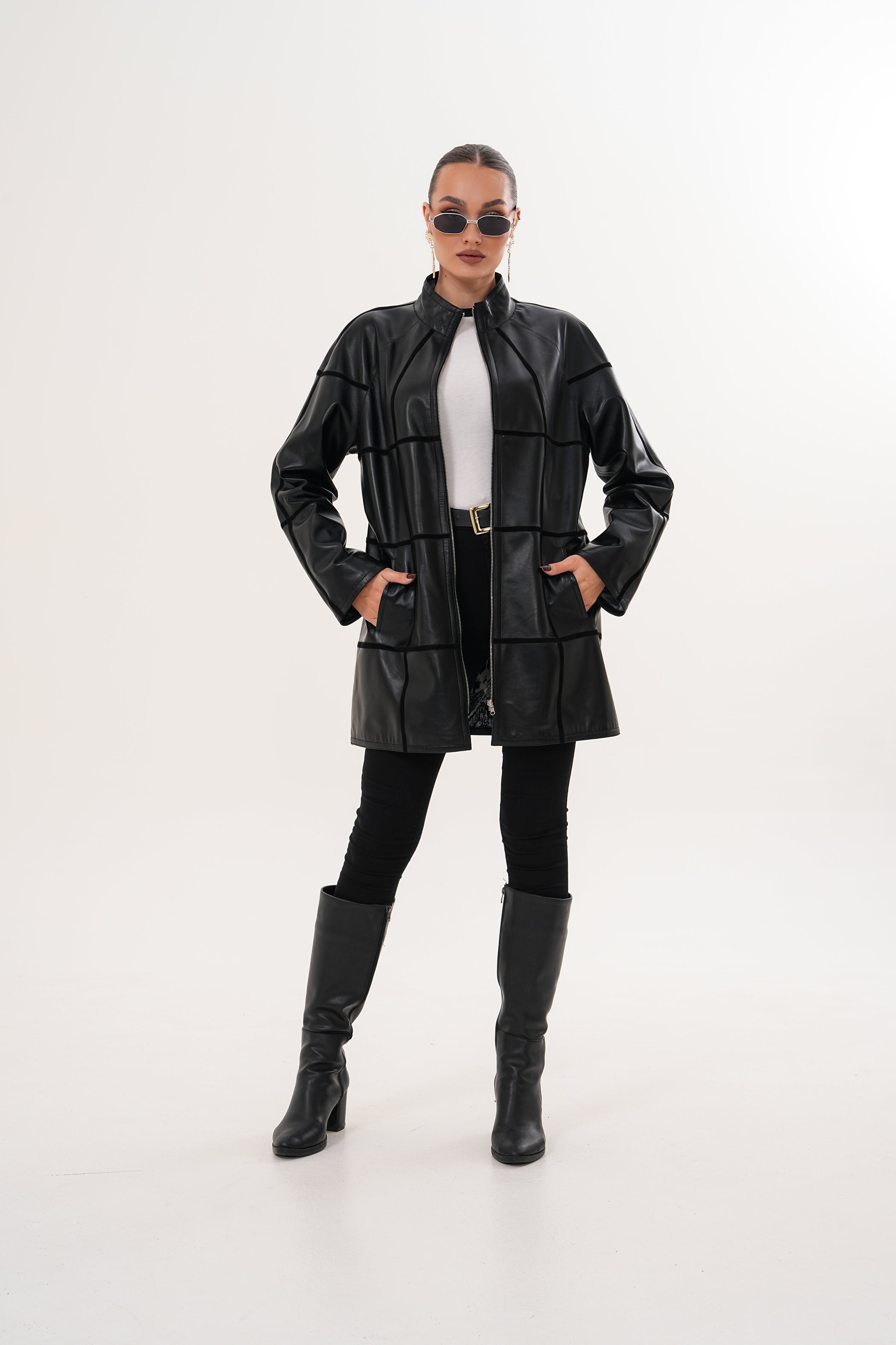 The Prado Reversible Black Leather Leather Jacket - Vinci Leather
