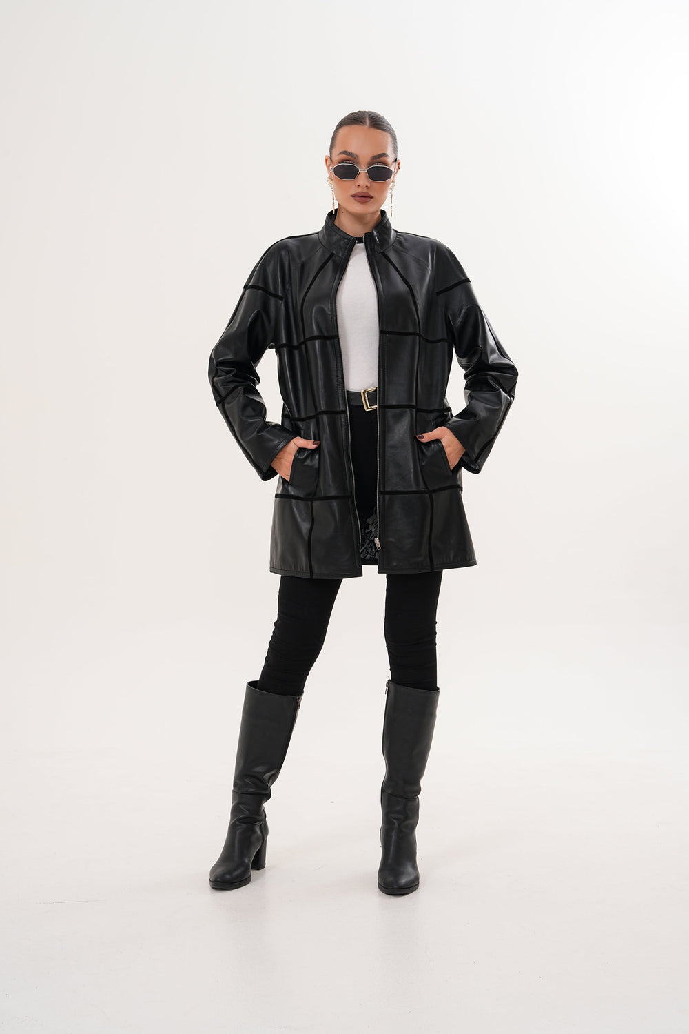 The Prado Reversible Black Leather Leather Jacket - Vinci Leather