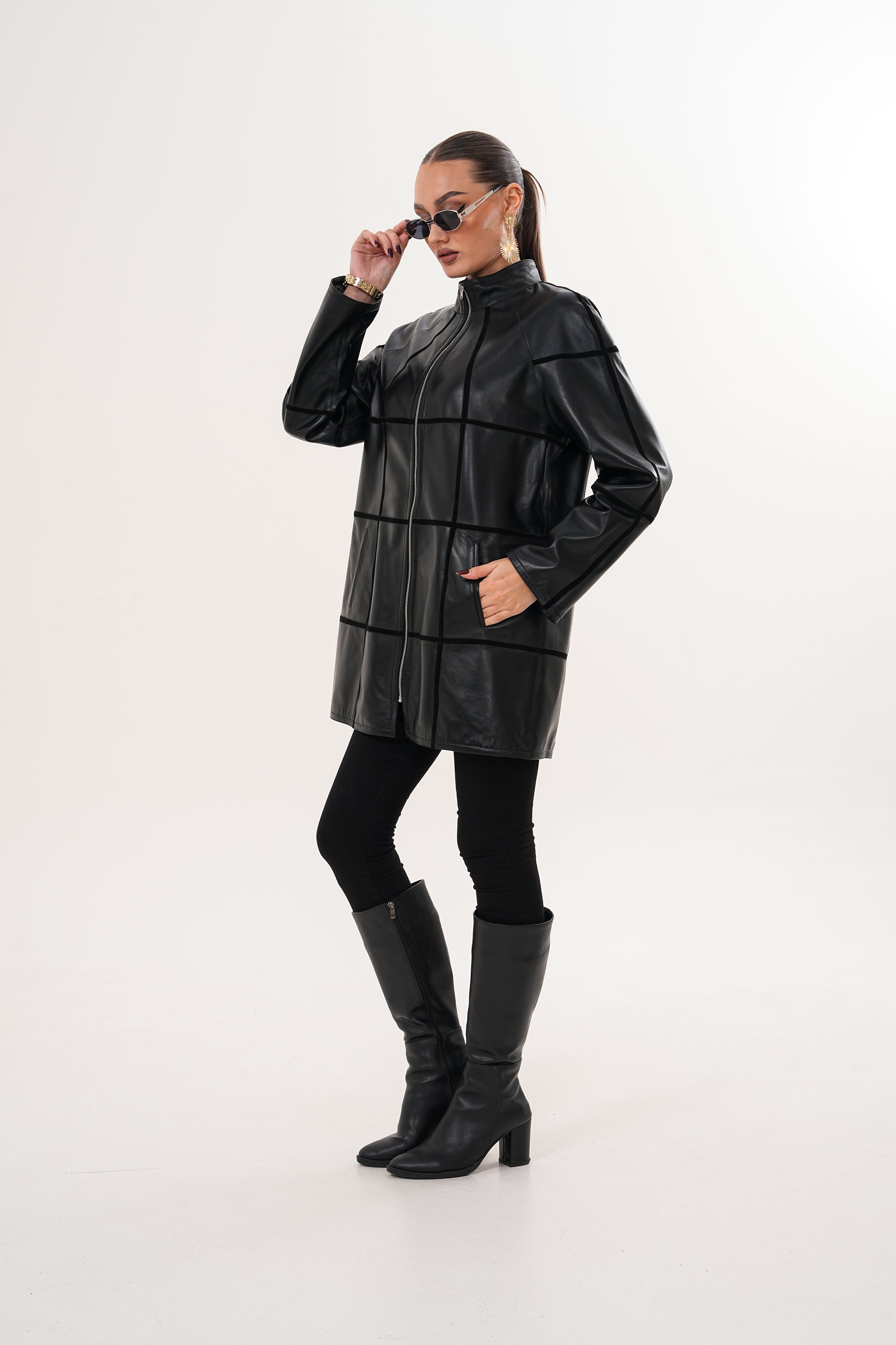 The Prado Reversible Black Leather Leather Jacket - Vinci Leather