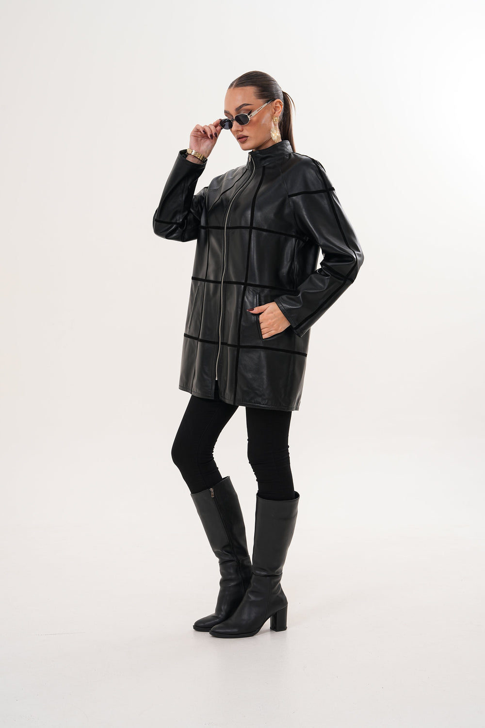 The Prado Reversible Black Leather Leather Jacket - Vinci Leather