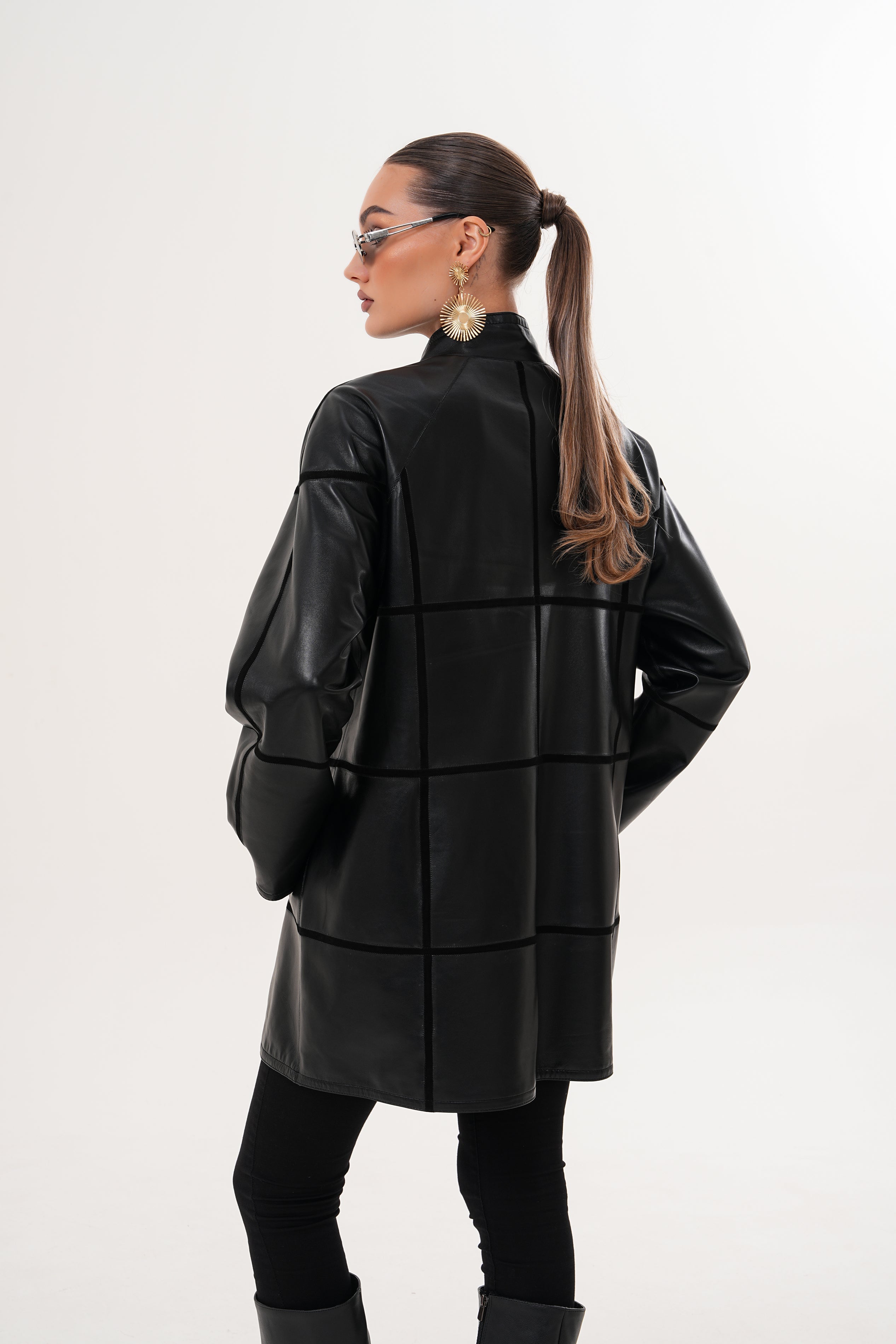 The Prado Reversible Black Leather Leather Jacket - Vinci Leather
