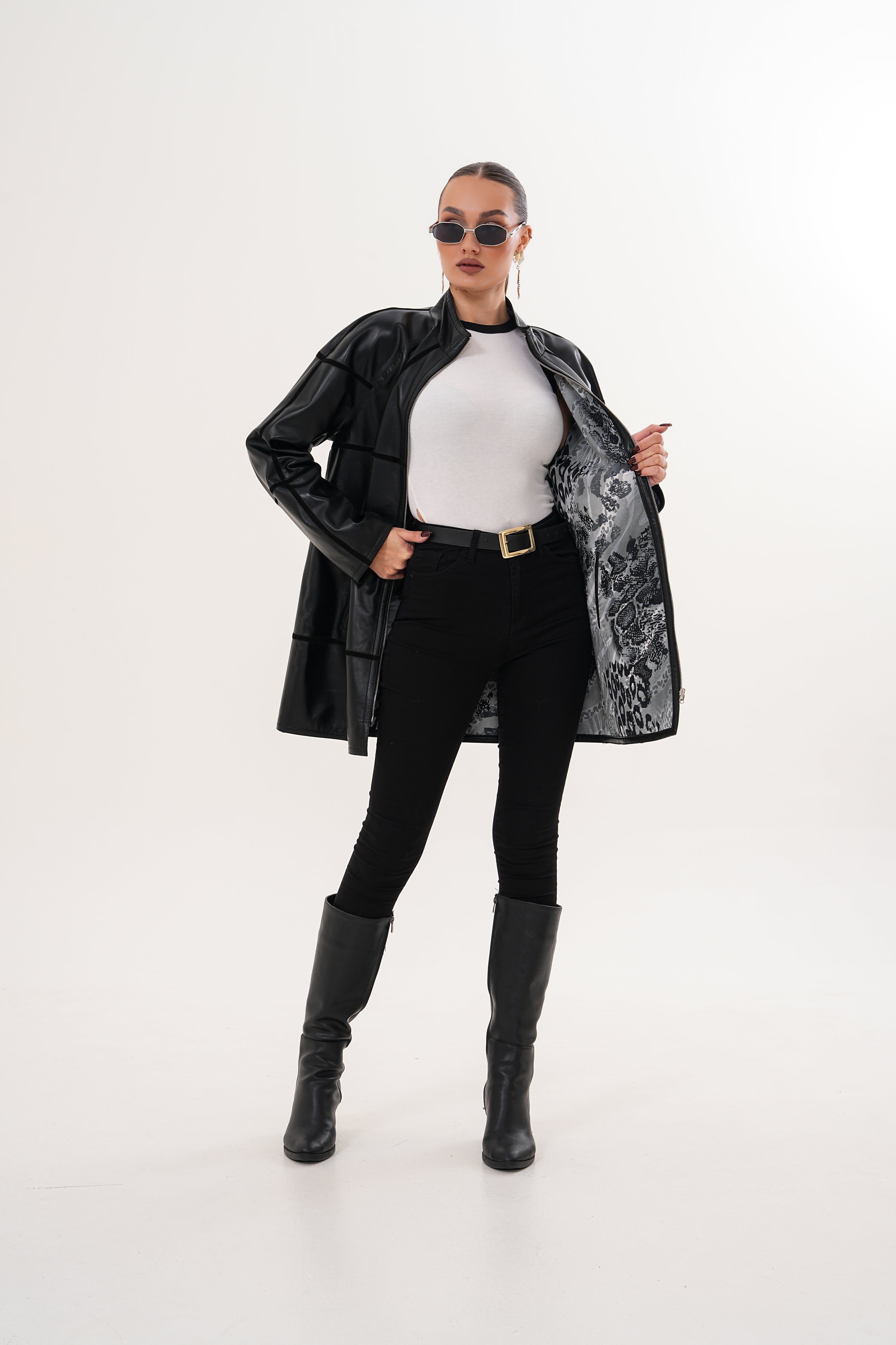 The Prado Reversible Black Leather Leather Jacket - Vinci Leather