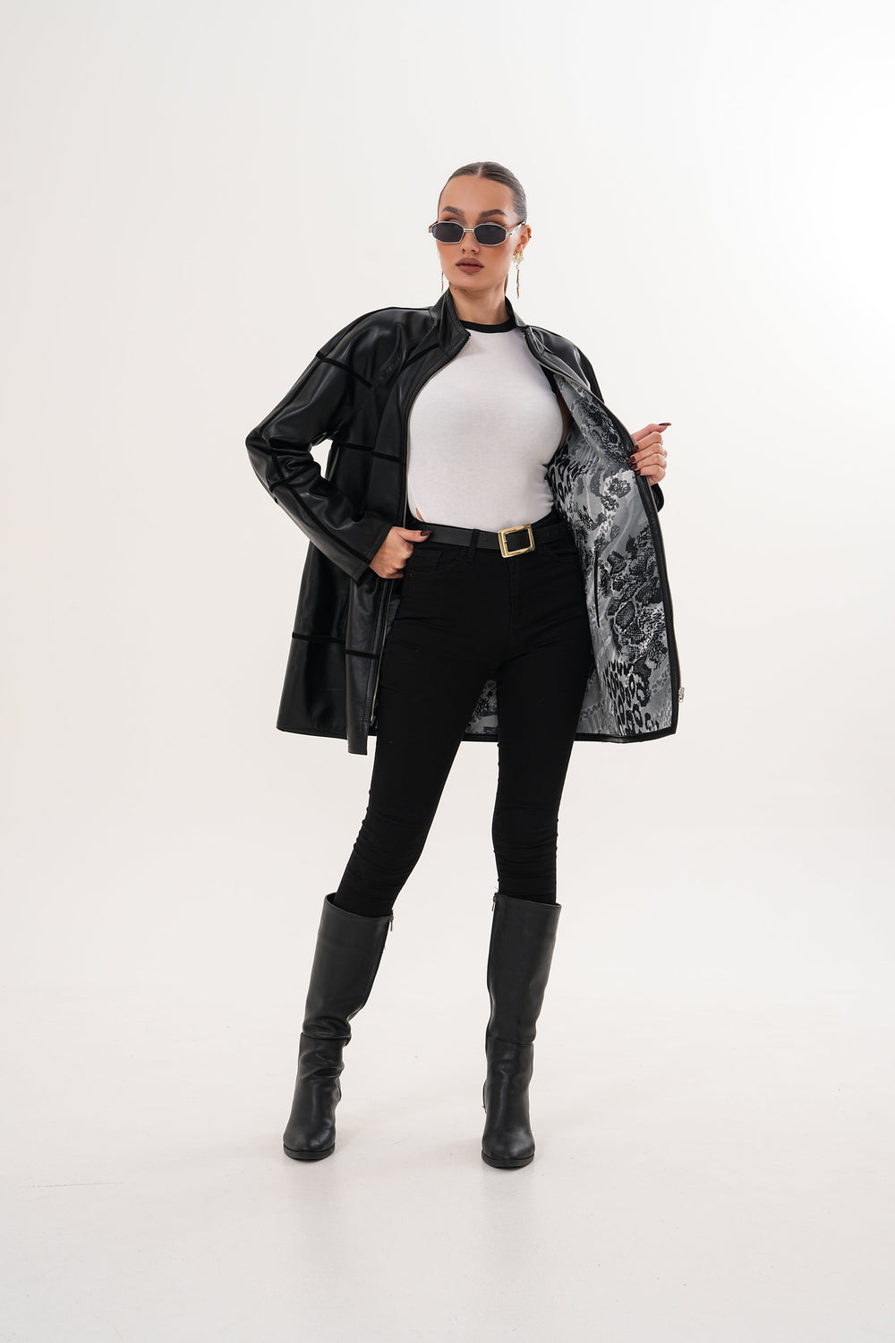 The Prado Reversible Black Leather Leather Jacket - Vinci Leather