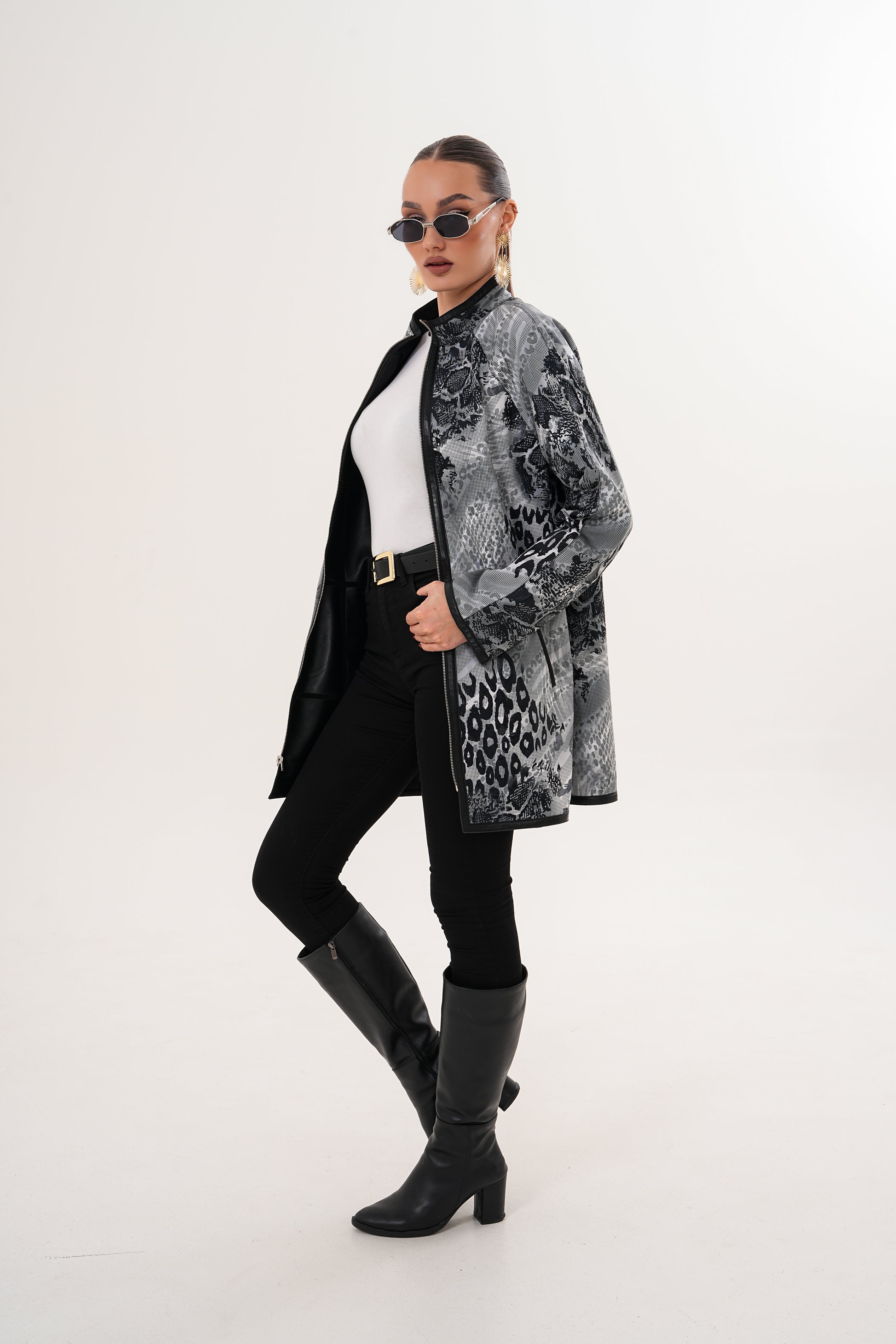 The Prado Reversible Black Leather Leather Jacket - Vinci Leather