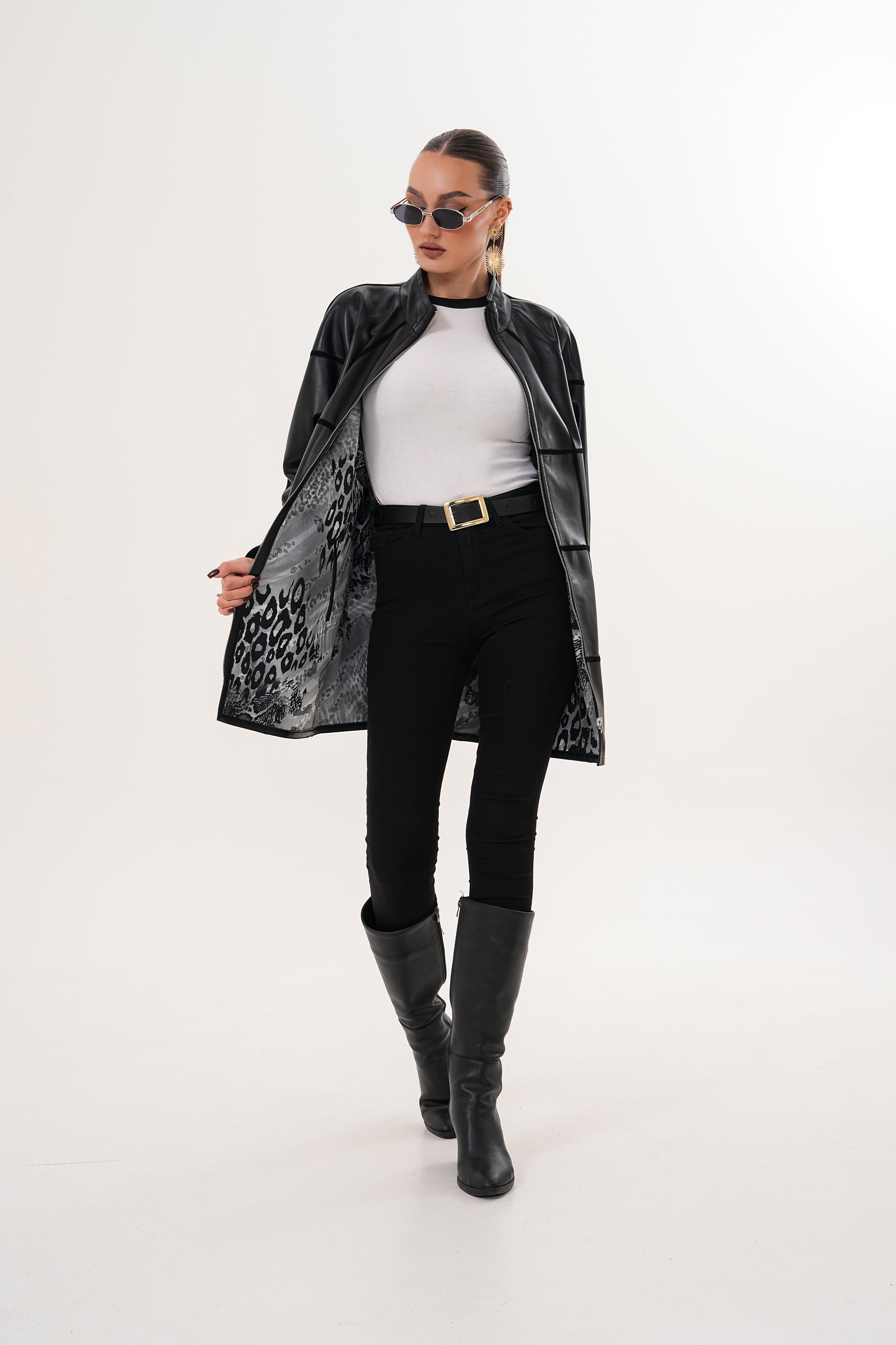 The Prado Reversible Black Leather Leather Jacket - Vinci Leather