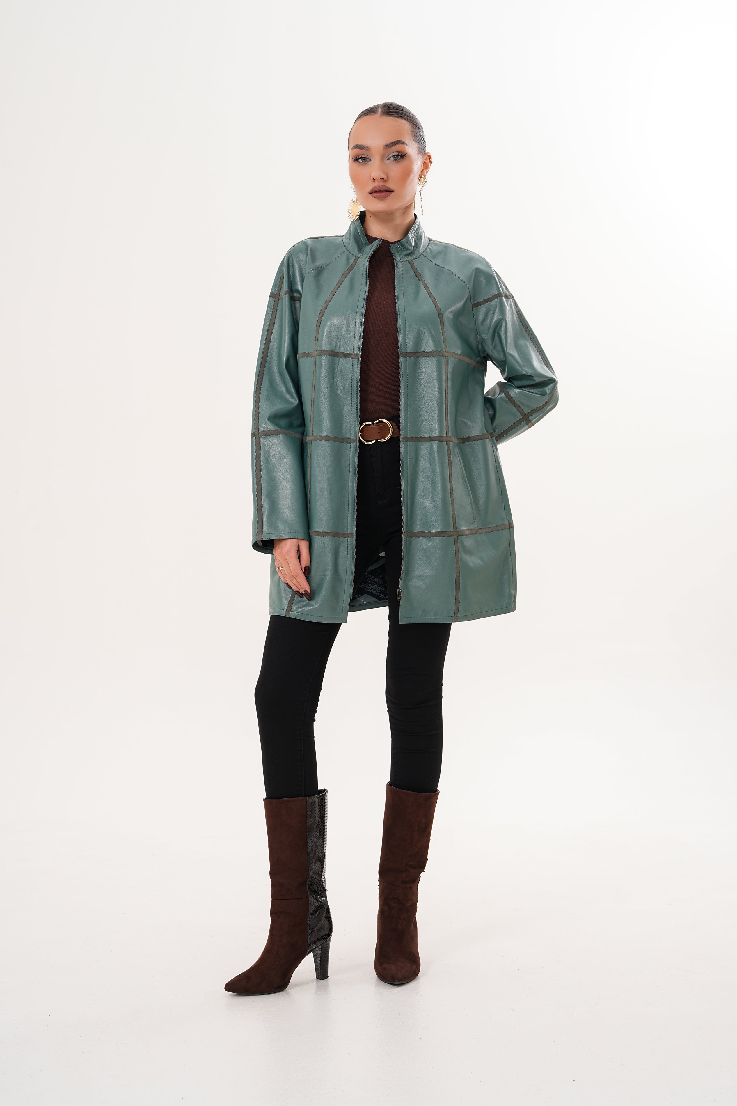 The Prado Reversible Green Leather Jacket - Vinci Leather