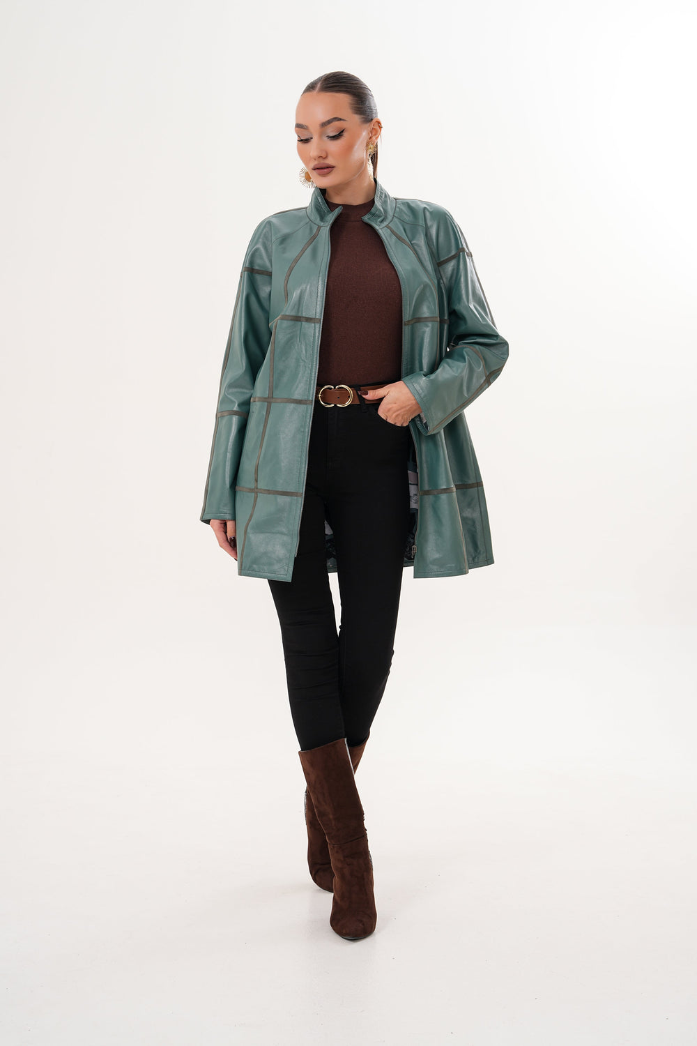 The Prado Reversible Green Leather Jacket - Vinci Leather