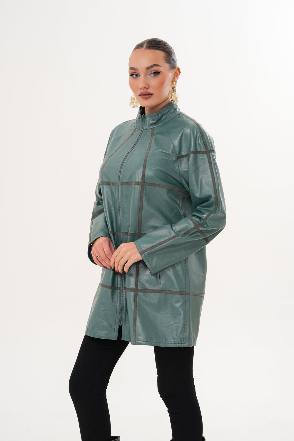 The Prado Reversible Green Leather Jacket - Vinci Leather