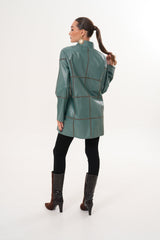 The Prado Reversible Green Leather Jacket - Vinci Leather