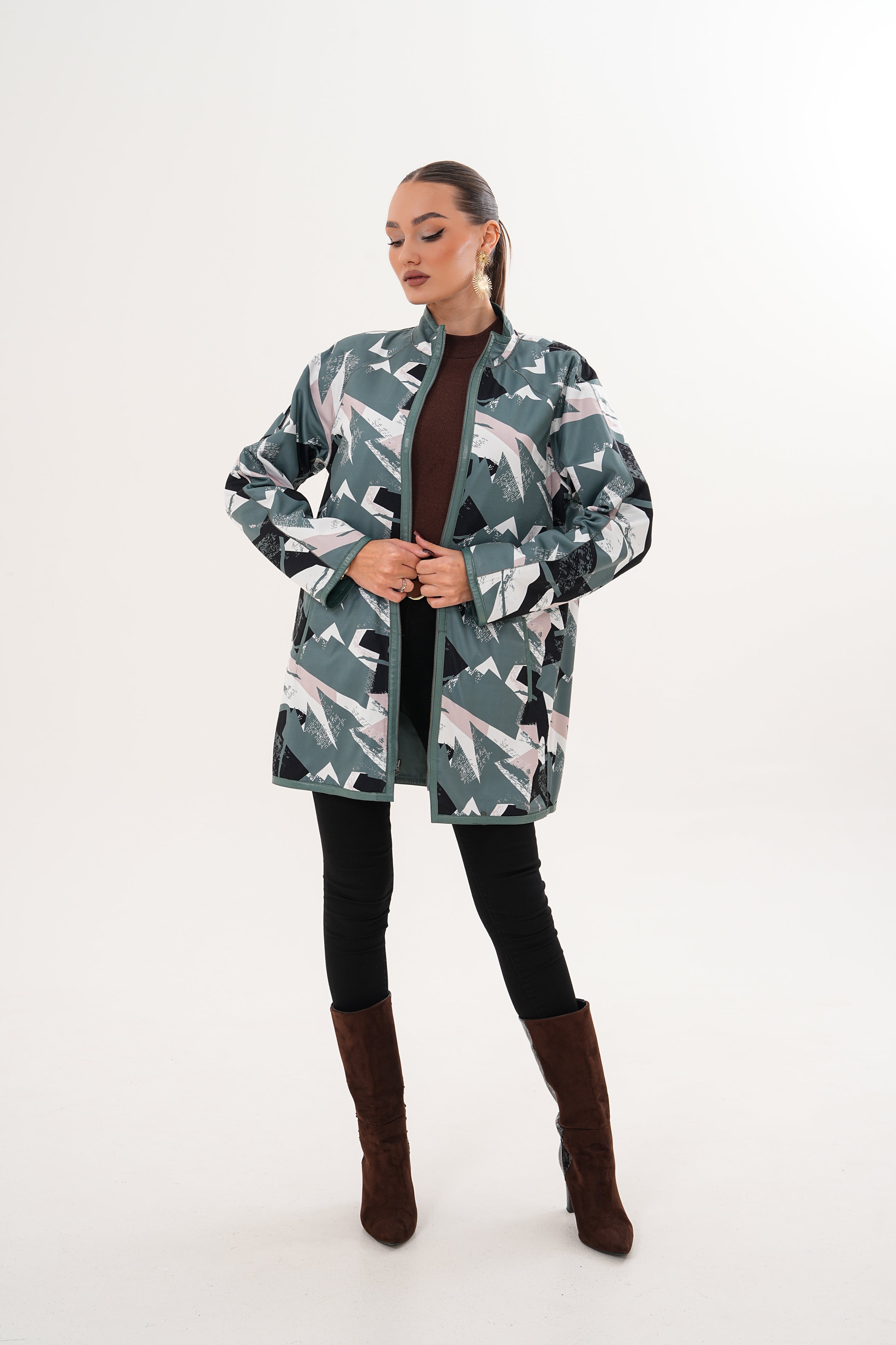 The Prado Reversible Green Leather Jacket - Vinci Leather