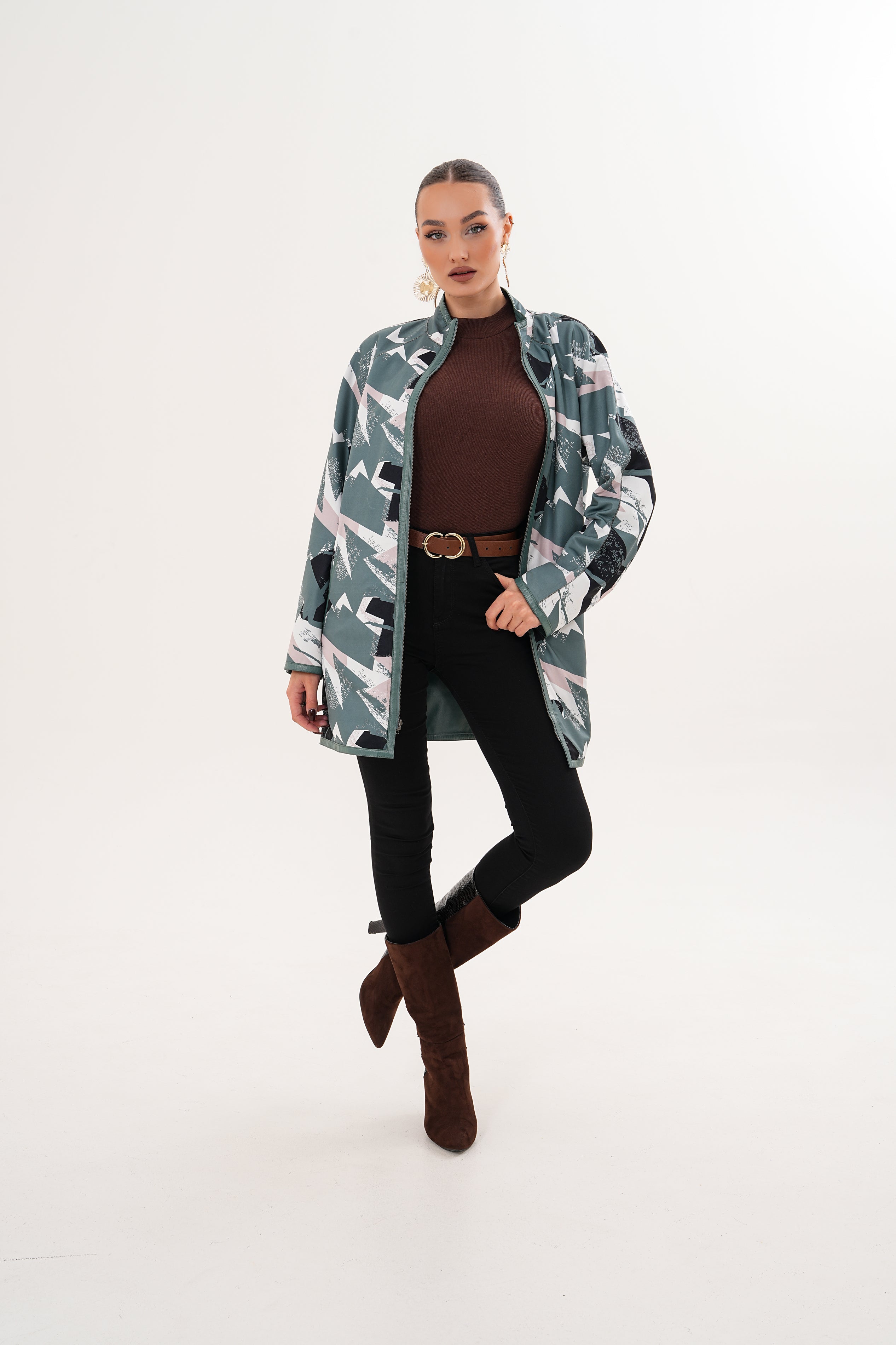 The Prado Reversible Green Leather Jacket - Vinci Leather