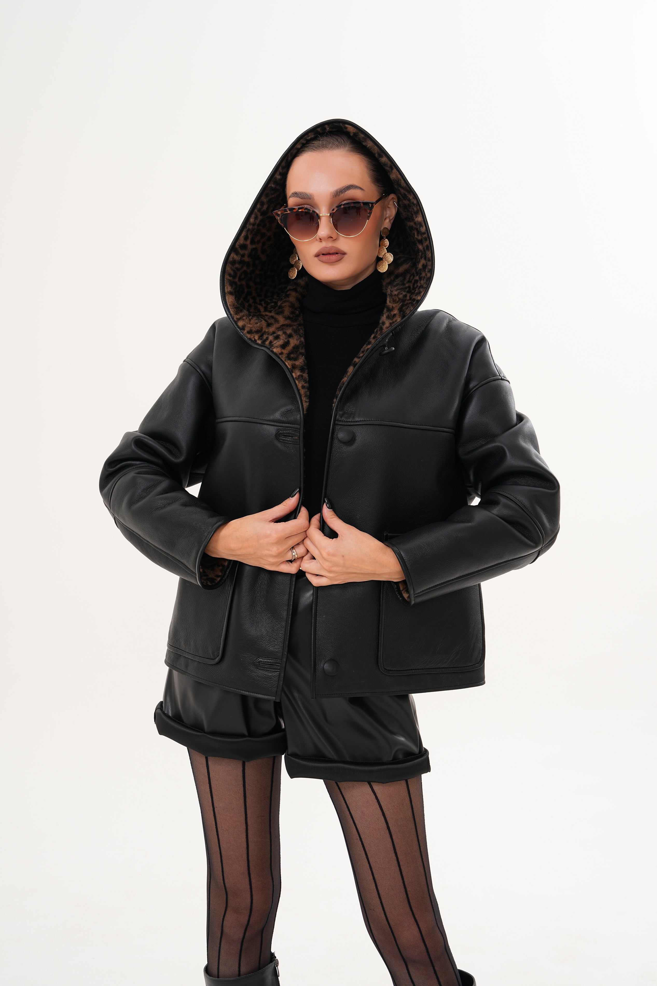 The Felina Black Leather Jacket - Vinci Leather