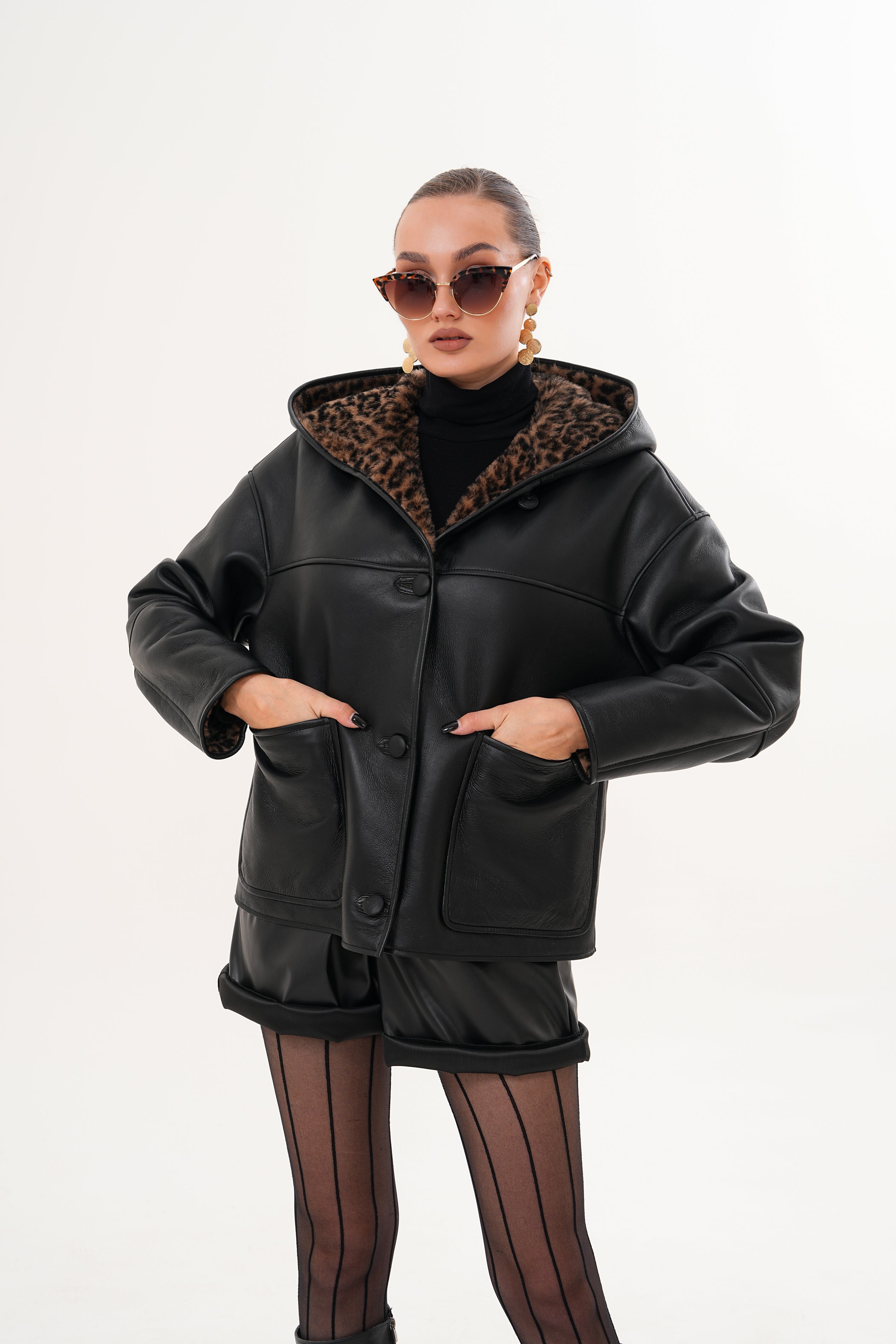 The Felina Black Leather Jacket - Vinci Leather