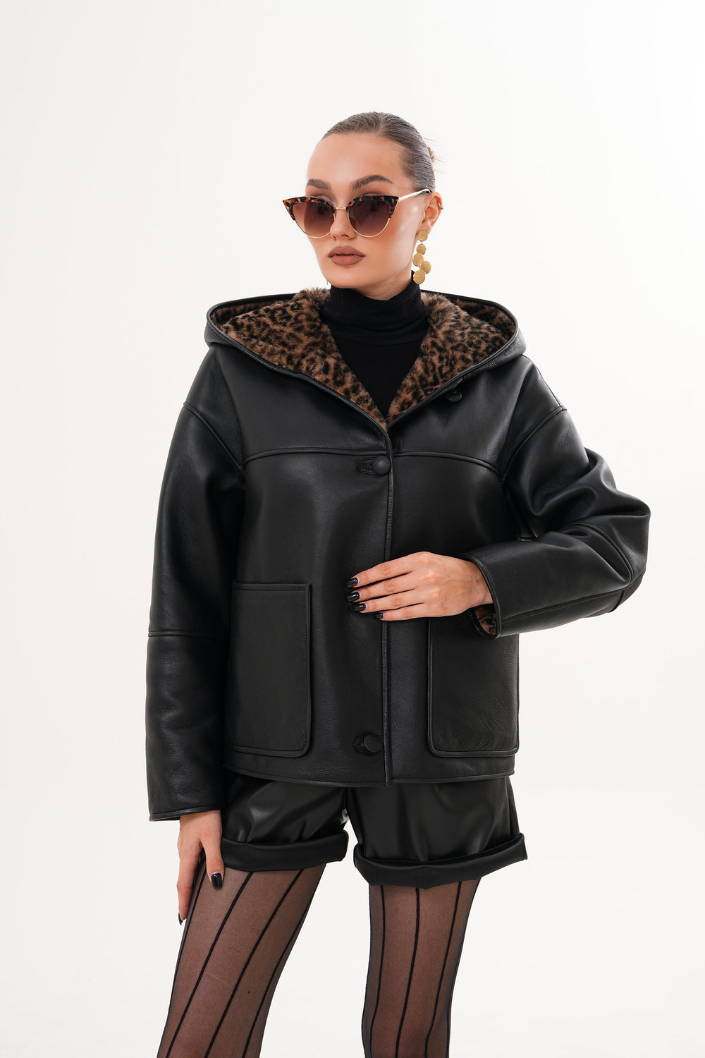 The Felina Black Leather Jacket - Vinci Leather