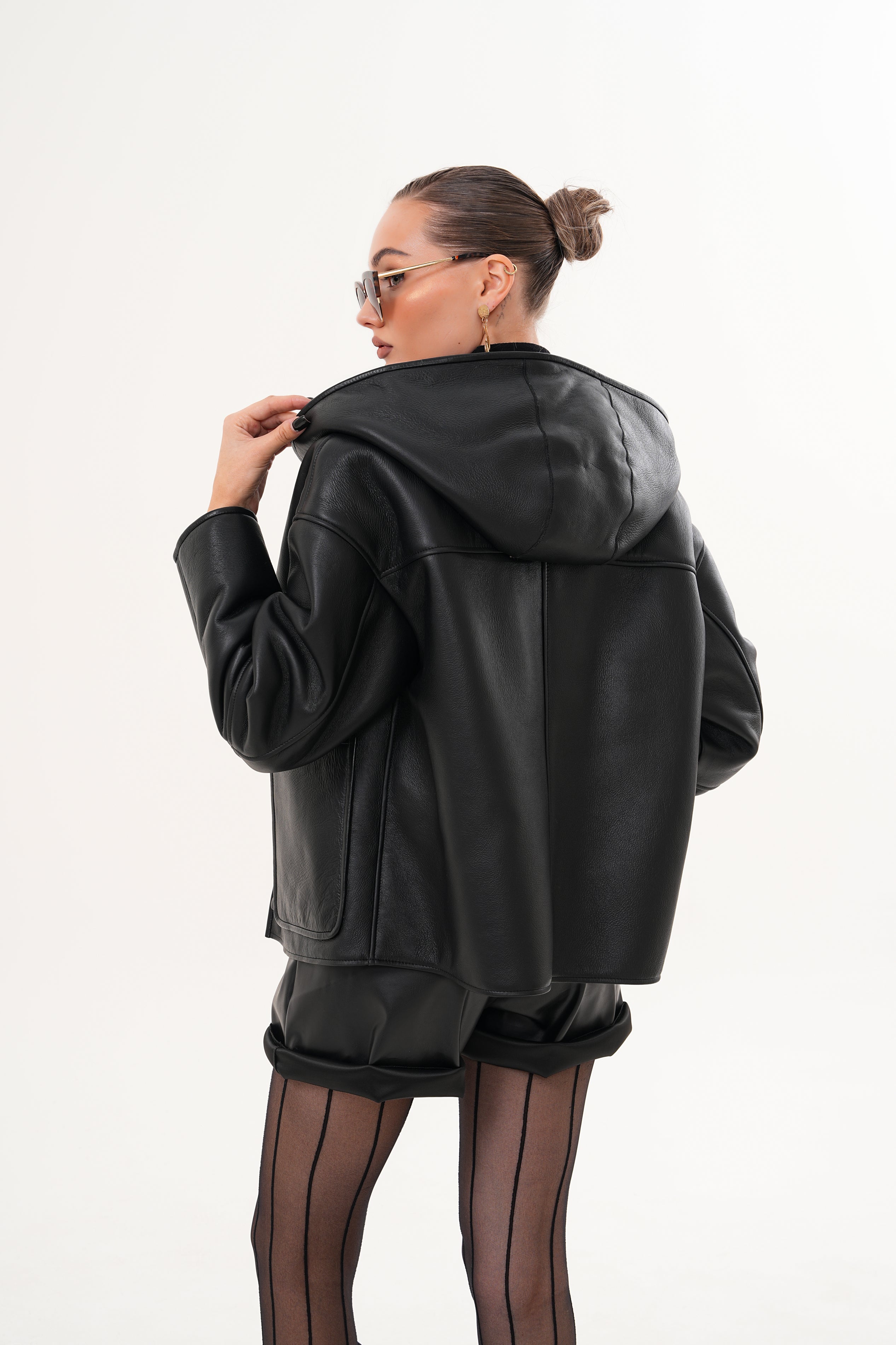 The Felina Black Leather Jacket - Vinci Leather