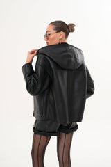 The Felina Black Leather Jacket - Vinci Leather