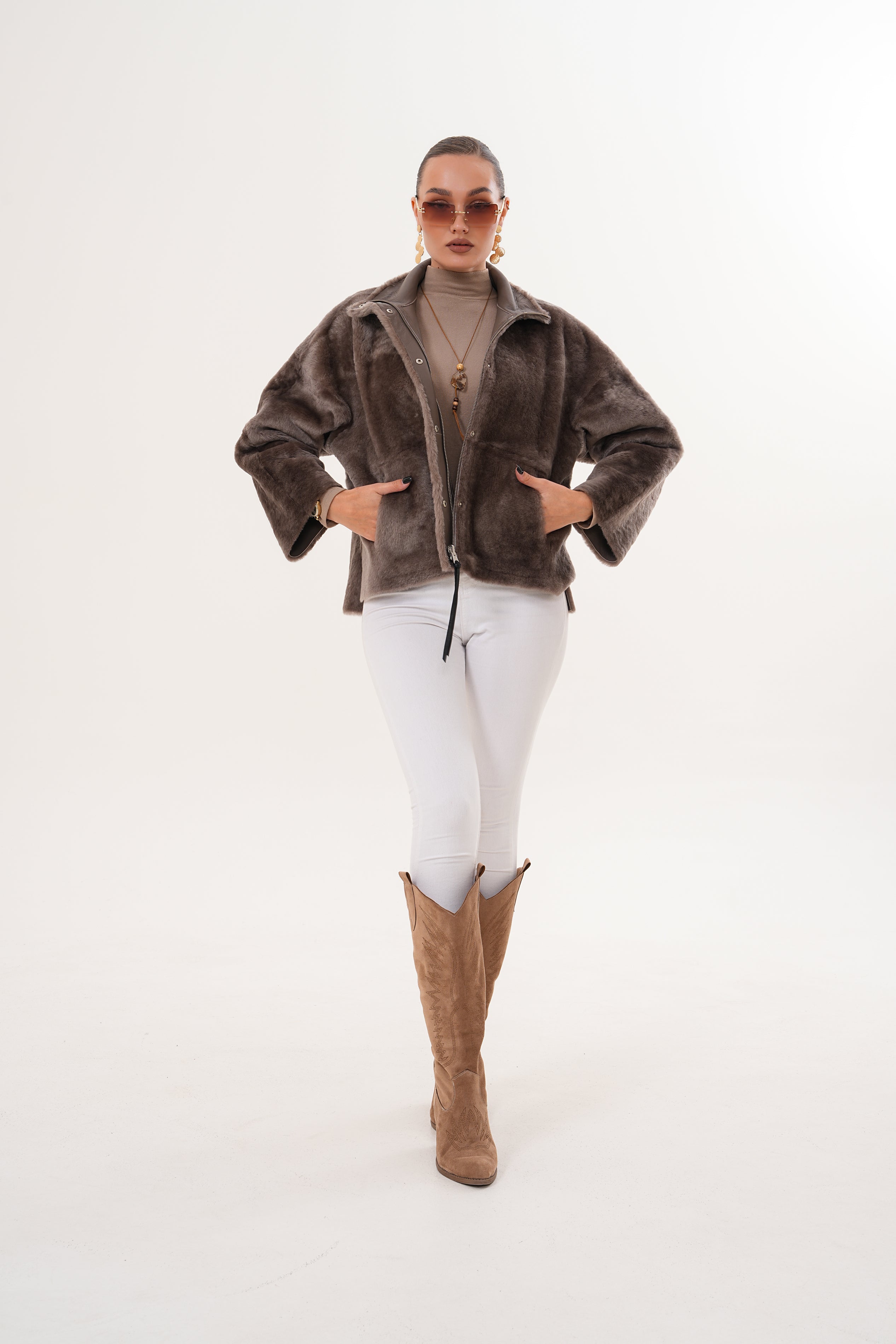 The Geneva Reversible Shearling Leather Jacket - Vinci Leather