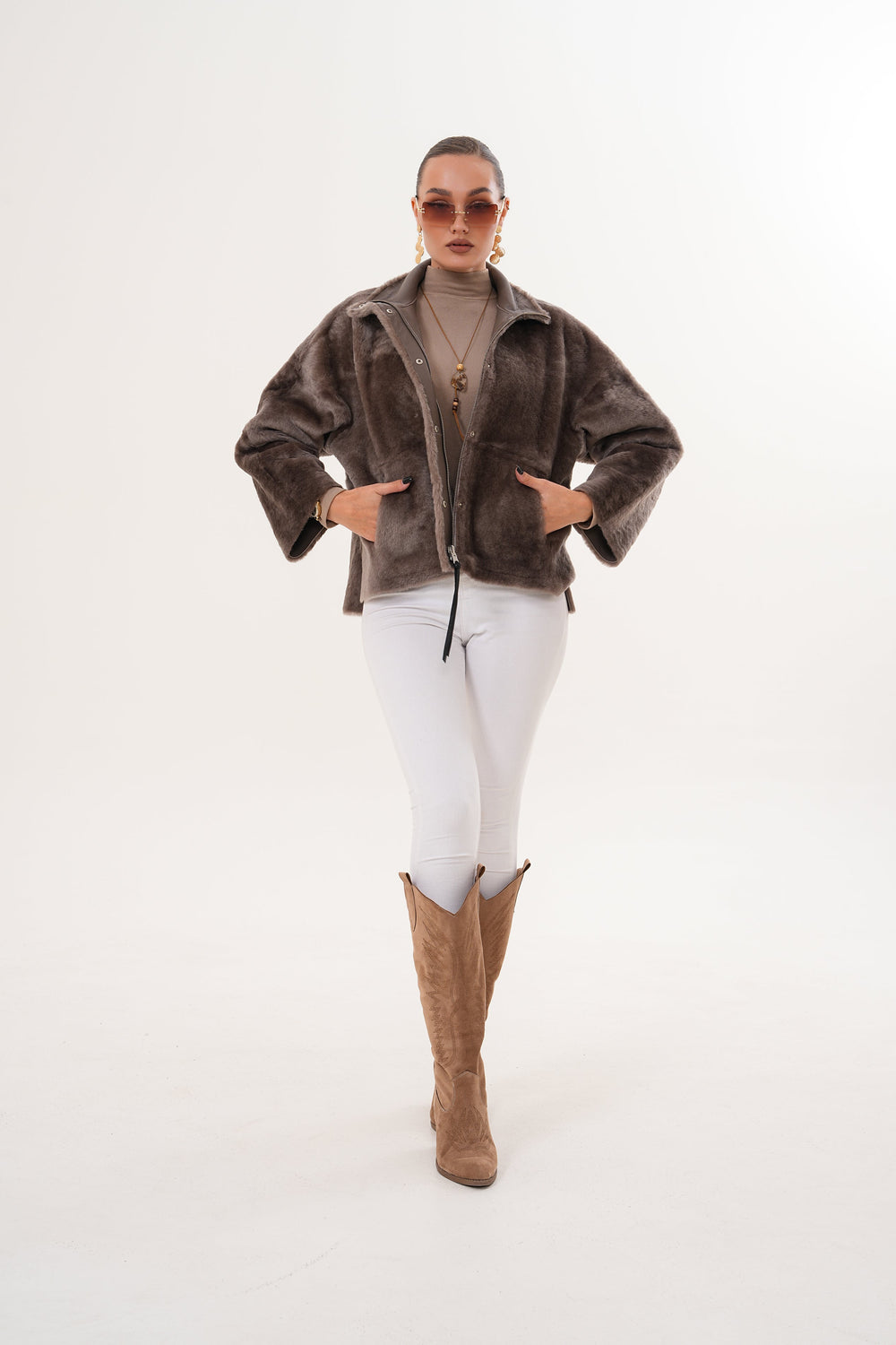 The Geneva Reversible Shearling Leather Jacket - Vinci Leather