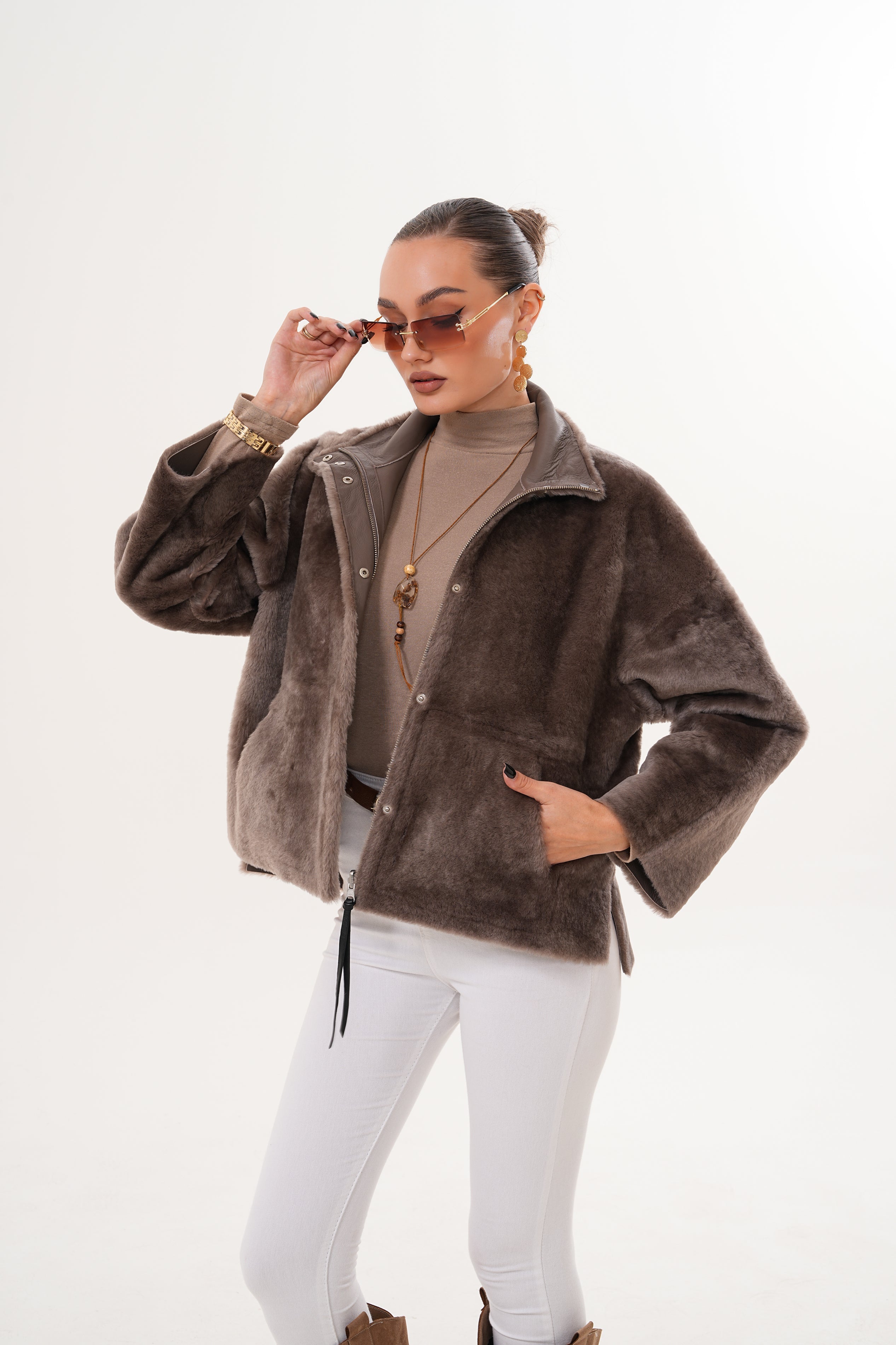 The Geneva Reversible Shearling Leather Jacket - Vinci Leather