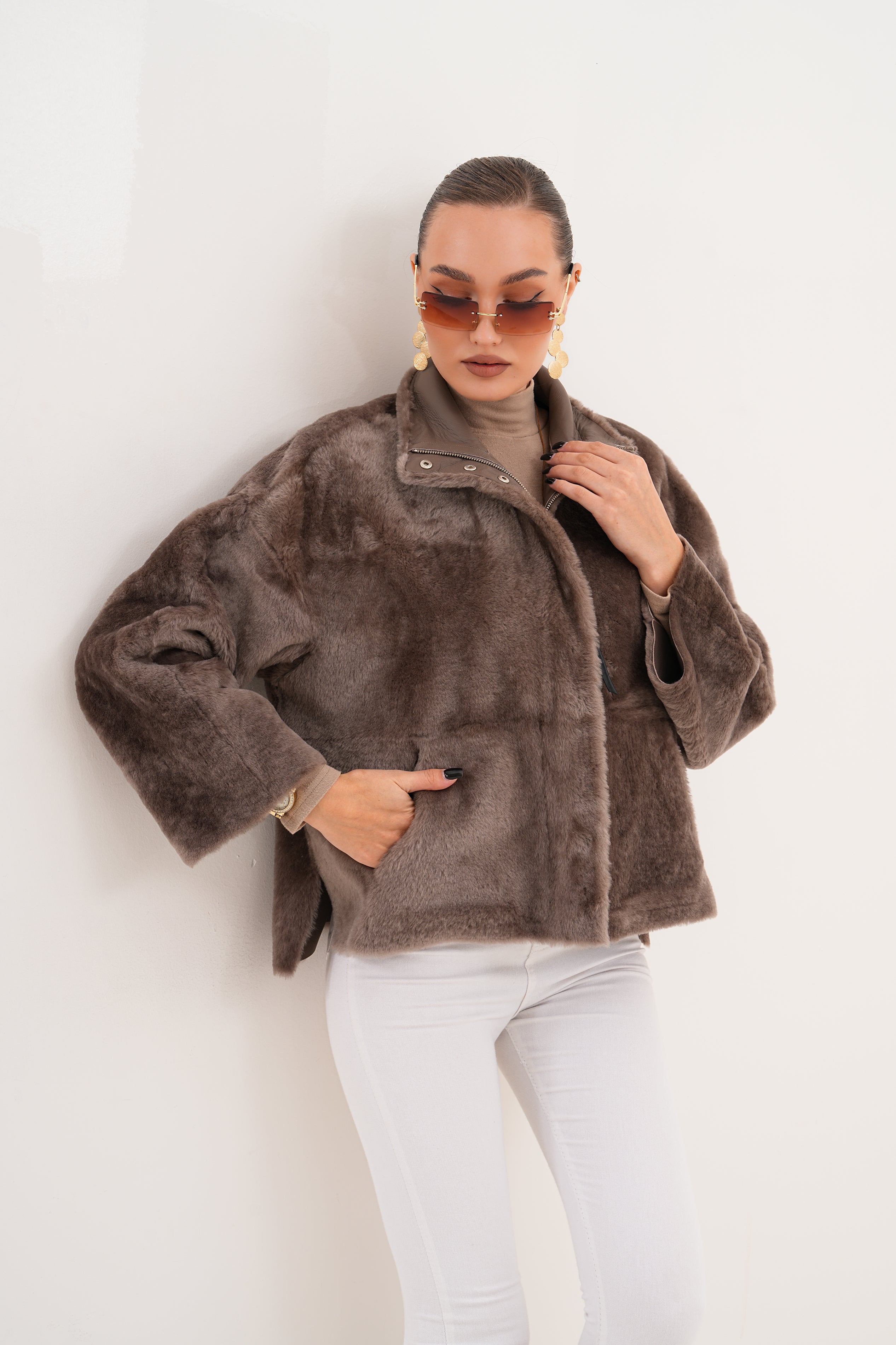 The Geneva Reversible Shearling Leather Jacket - Vinci Leather
