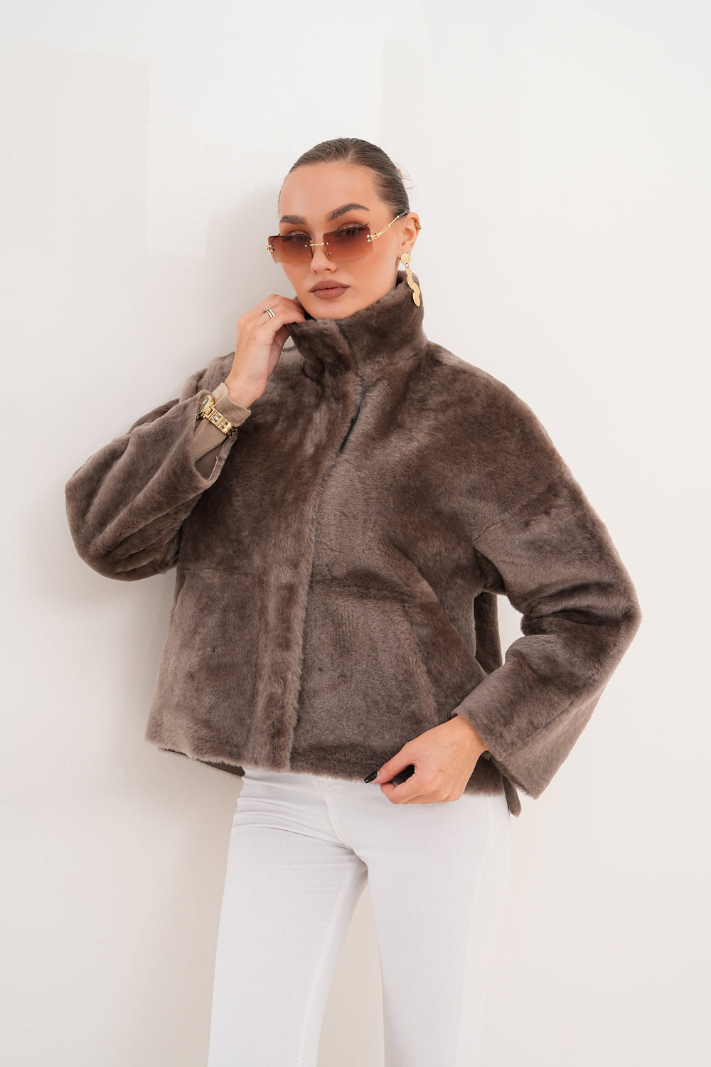 The Geneva Reversible Shearling Leather Jacket - Vinci Leather