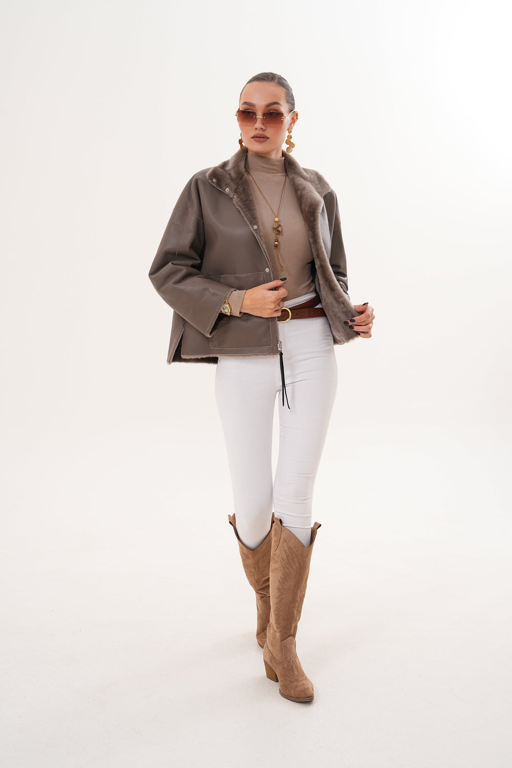 The Geneva Reversible Shearling Leather Jacket - Vinci Leather