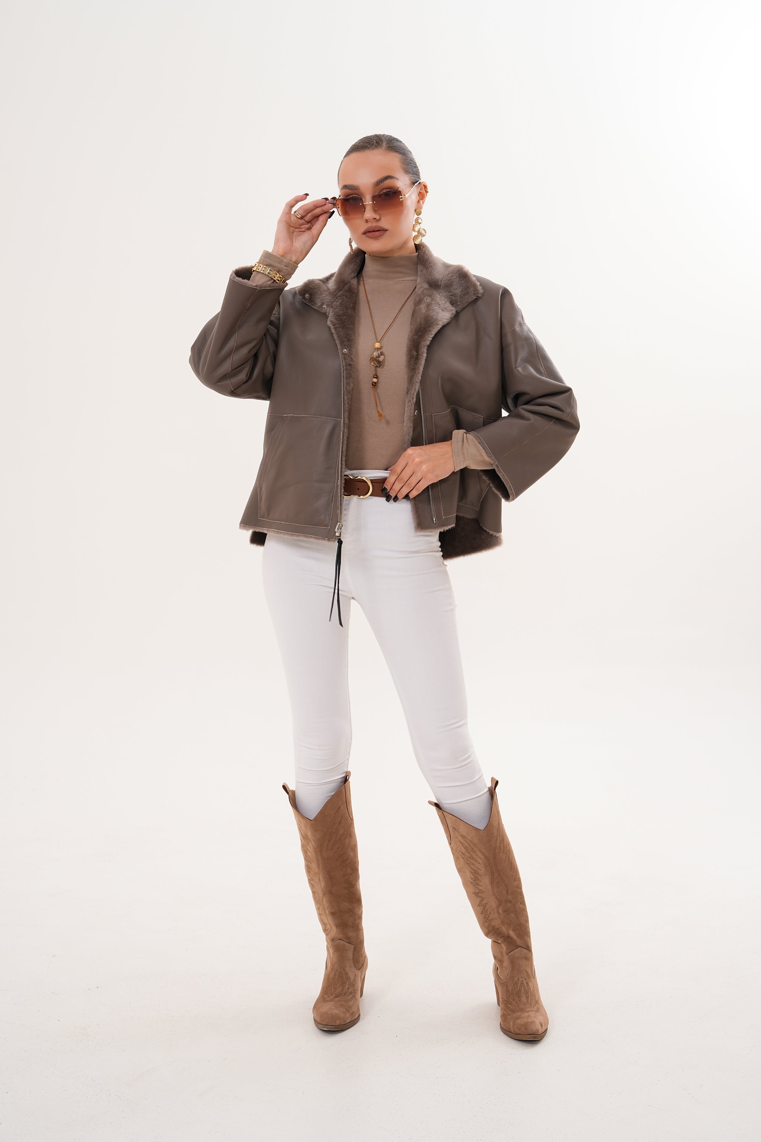 The Geneva Reversible Shearling Leather Jacket - Vinci Leather