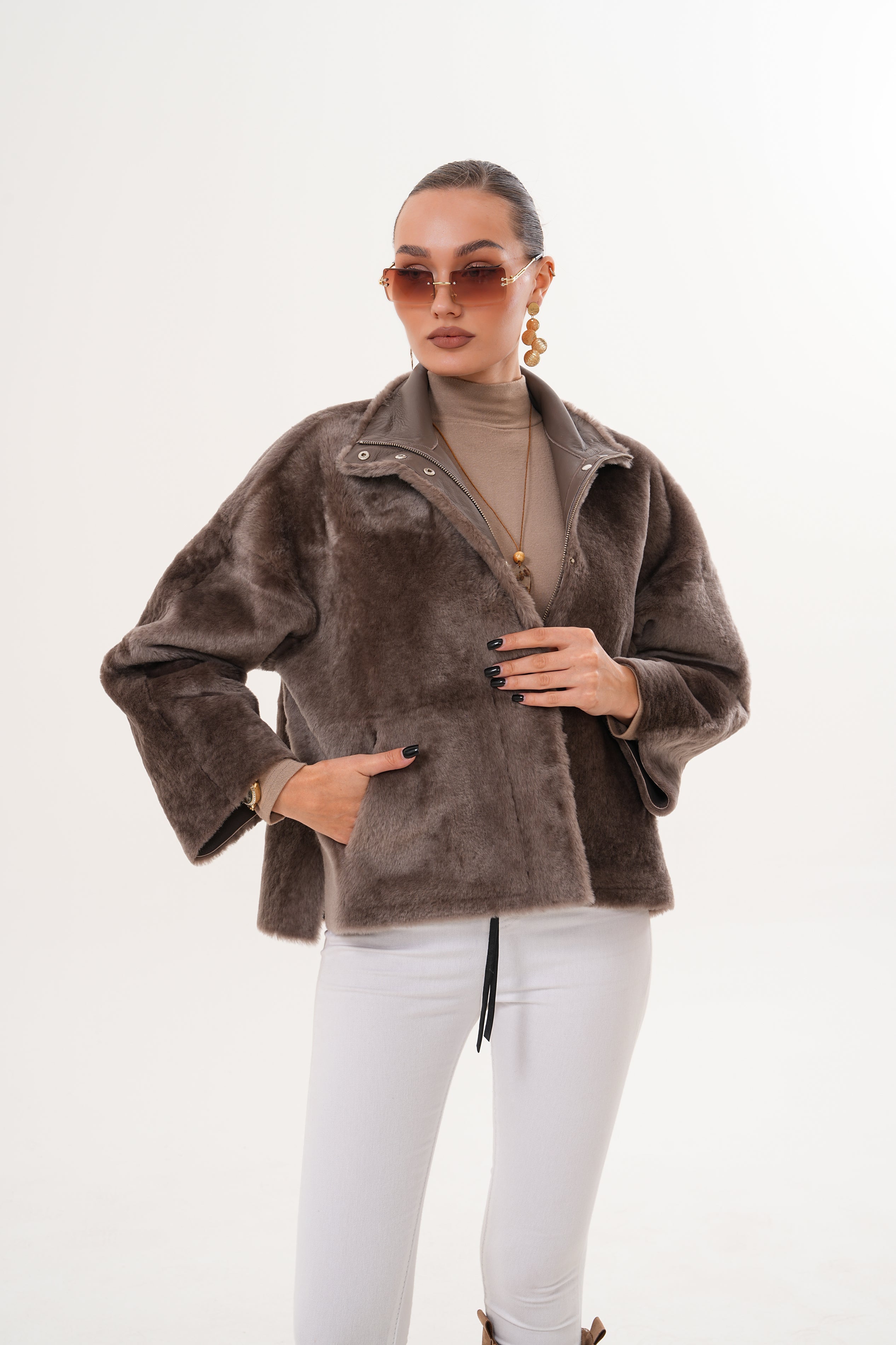 The Geneva Reversible Shearling Leather Jacket - Vinci Leather