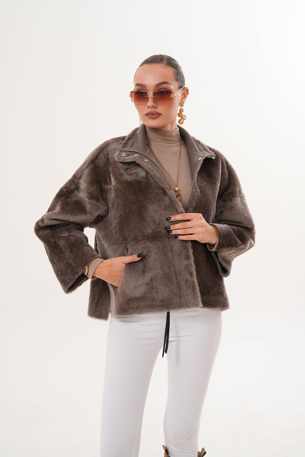 The Geneva Reversible Shearling Leather Jacket - Vinci Leather