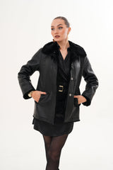 The Ava Reversible Shearling Leather Jacket - Vinci Leather