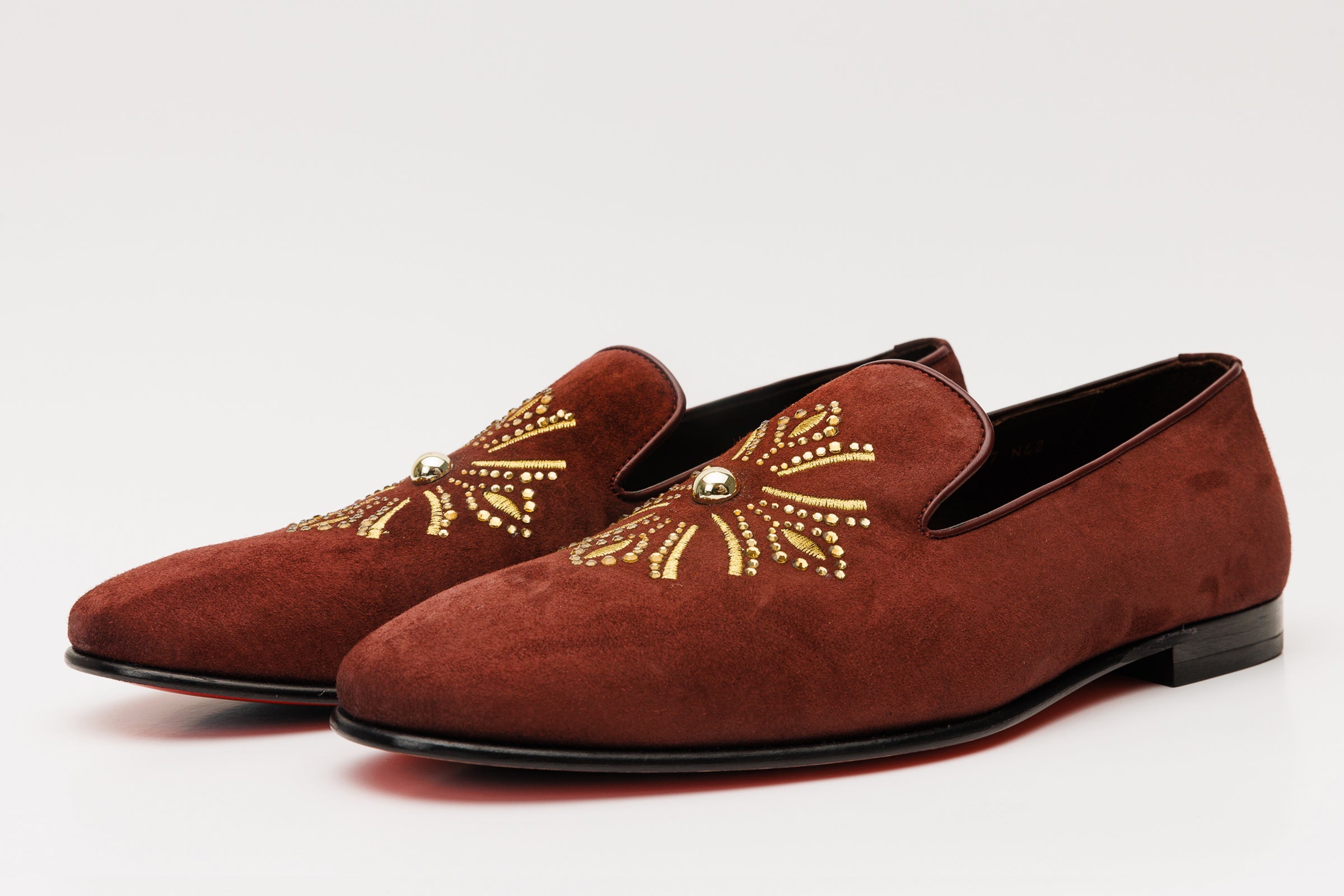 The Lazio Shoe Burgundy Suede Slip-on  Loafer Shoe - Vinci Leather