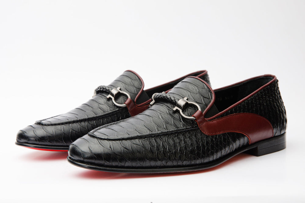 The Milano Black Shoe Bit Loafer  Shoe Final Sale! - Vinci Leather