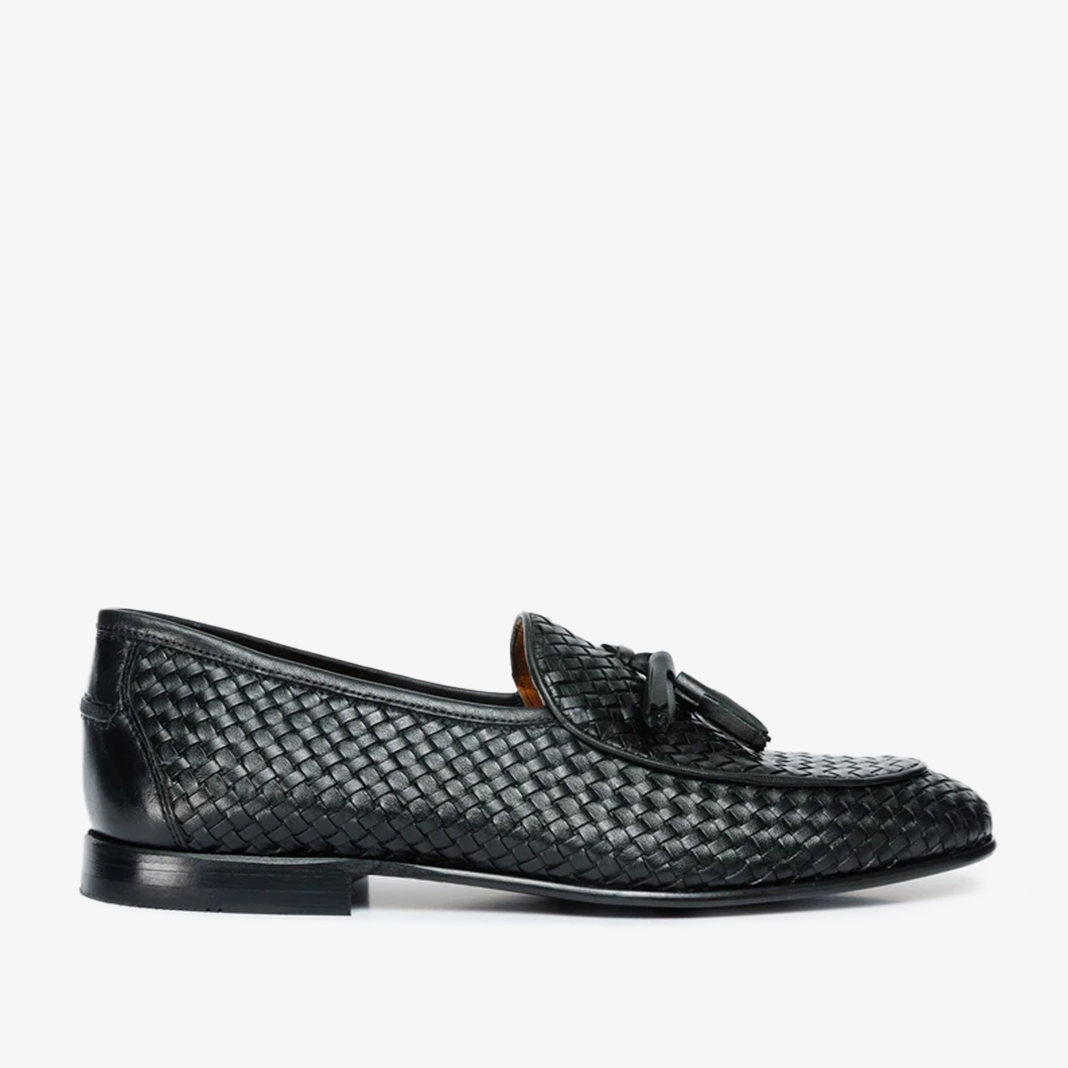 The Mclean Shoe Black Leather Woven Tassel Loafer  Shoe - Vinci Leather