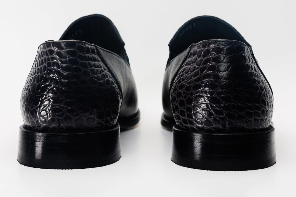 The Mississippi Black Leather Loafer Shoe - Vinci Leather