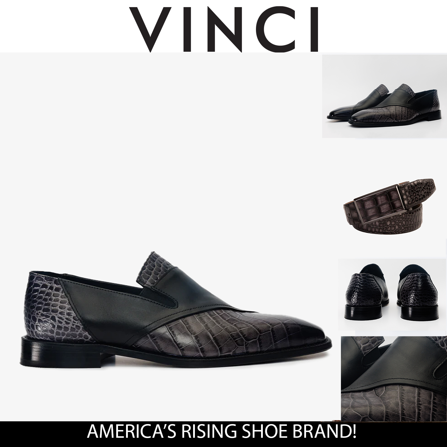 The Mississippi Black Leather Loafer Shoe - Vinci Leather