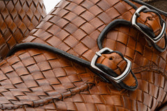 The Turan Brown Woven Double Monk Strap Dress Shoe - Vinci Leather