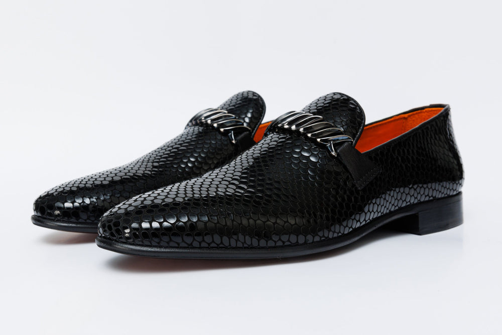 The King Black Bit Dress Loafer Shoe - Vinci Leather