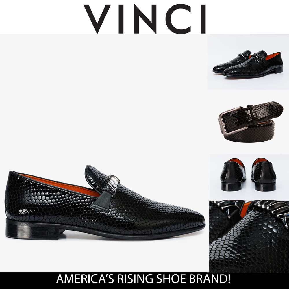 The King Black Bit Dress Loafer Shoe - Vinci Leather