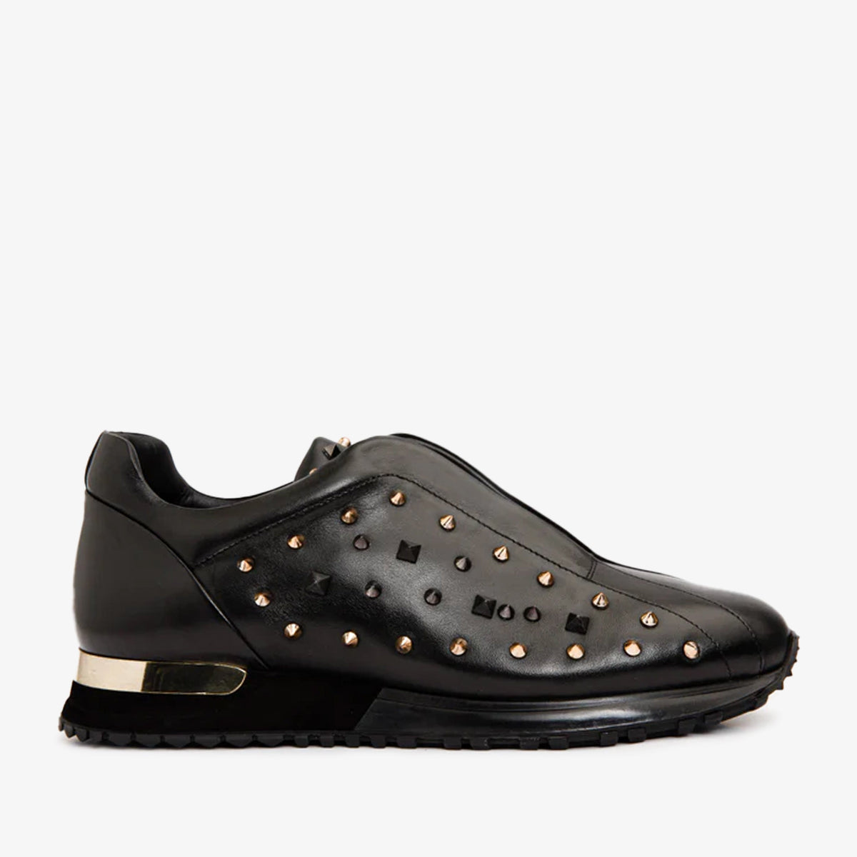 The Infanta Black Spike Leather  Sneaker Limited Edition - Vinci Leather