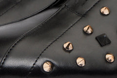 The Infanta Black Spike Leather  Sneaker Limited Edition - Vinci Leather