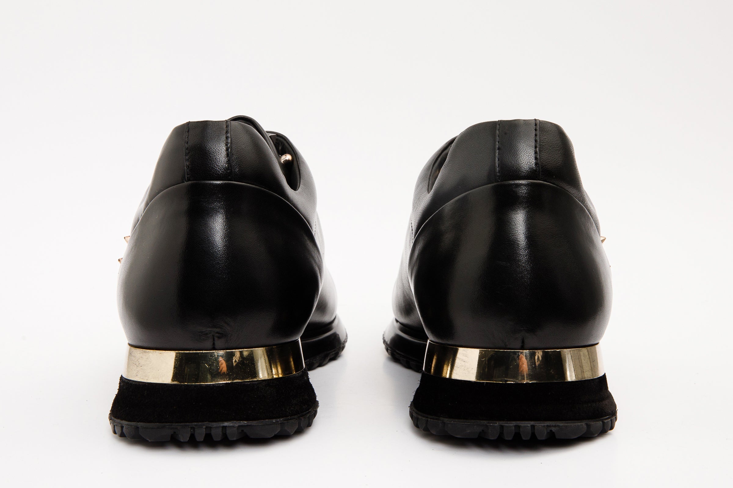 The Infanta Black Spike Leather  Sneaker Limited Edition - Vinci Leather