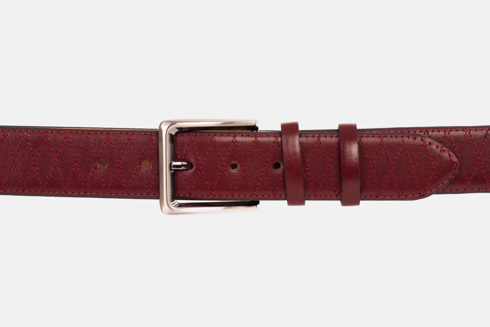 The Adler Burgundy Leather Belt - Vinci Leather