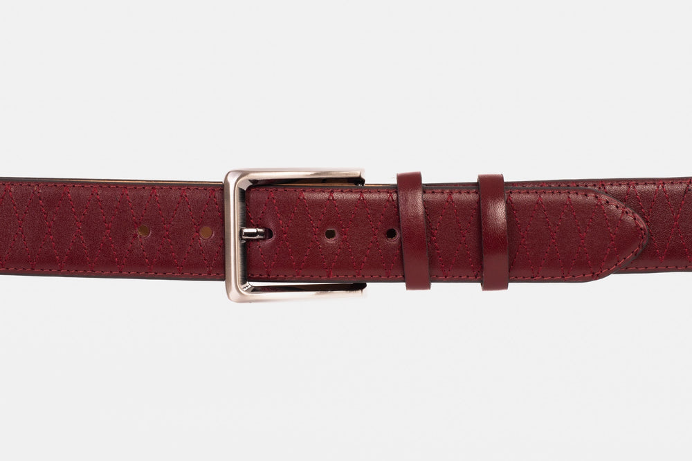 The Adler Burgundy Leather Belt - Vinci Leather