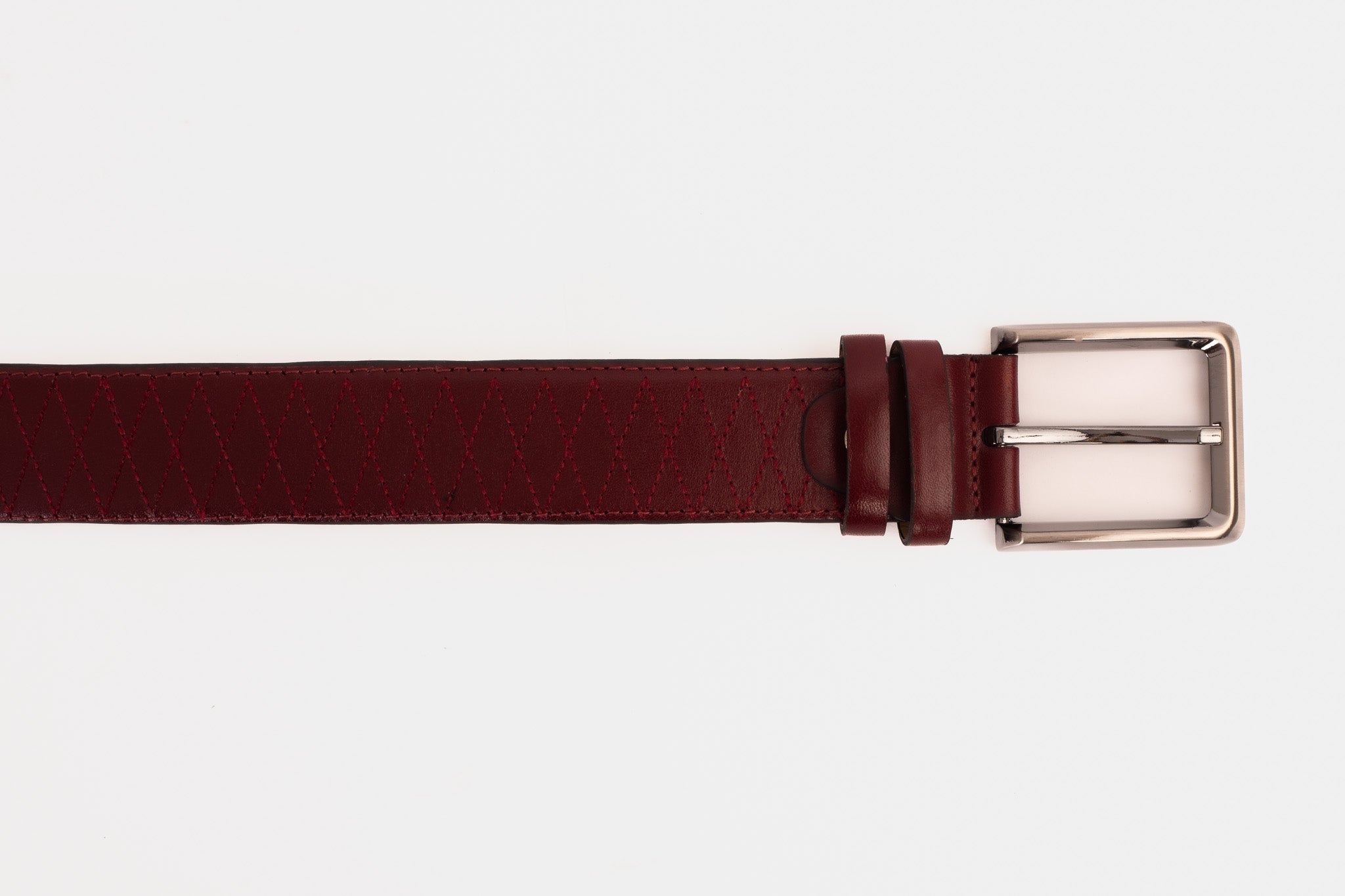 The Adler Burgundy Leather Belt - Vinci Leather