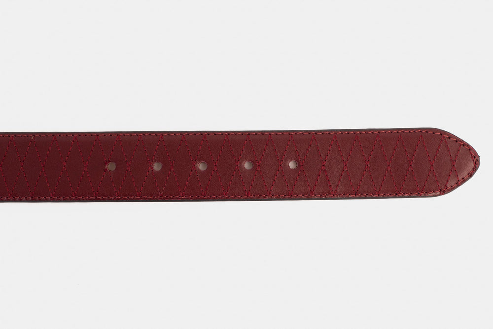 The Adler Burgundy Leather Belt - Vinci Leather