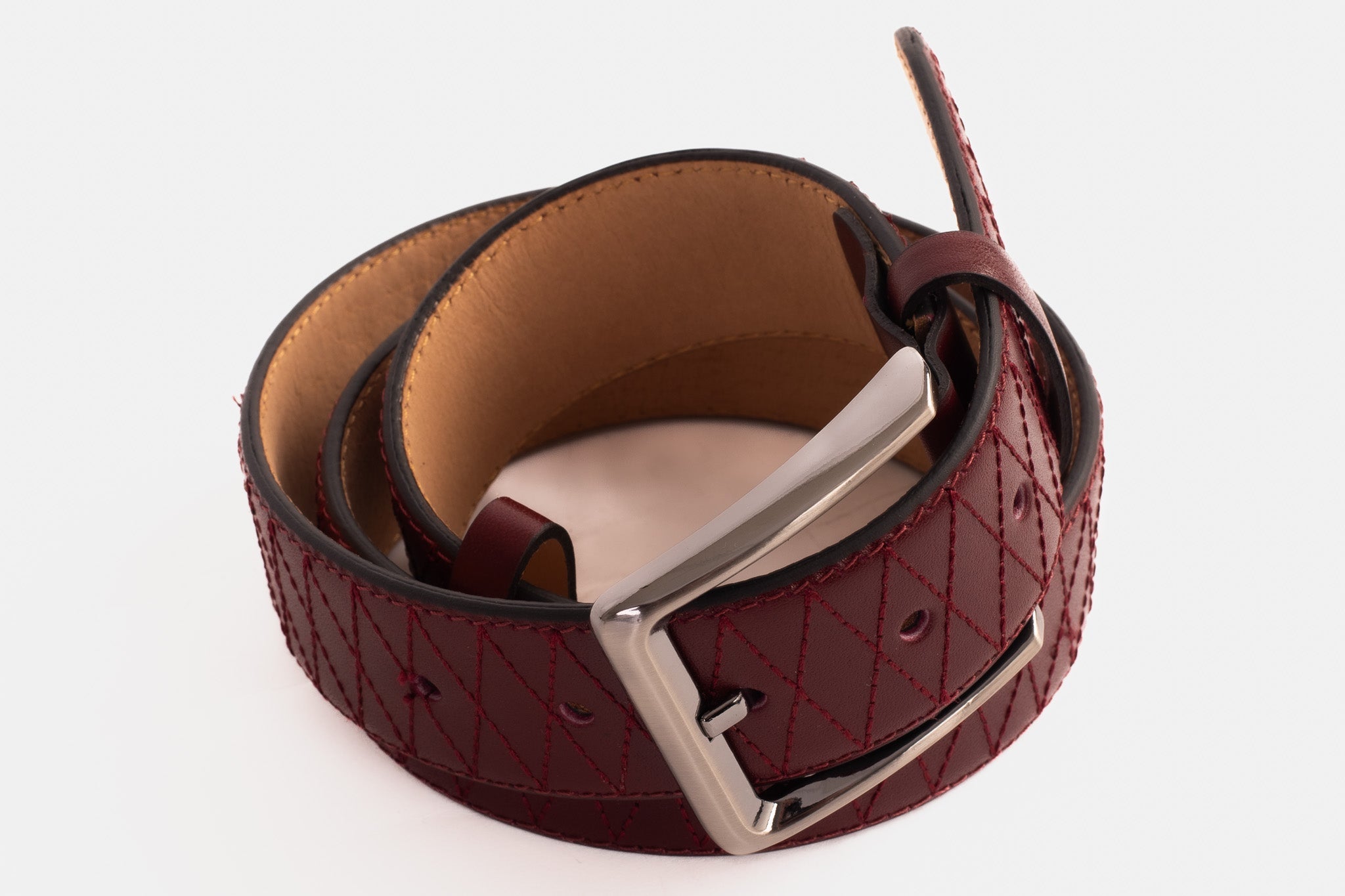 The Adler Burgundy Leather Belt - Vinci Leather