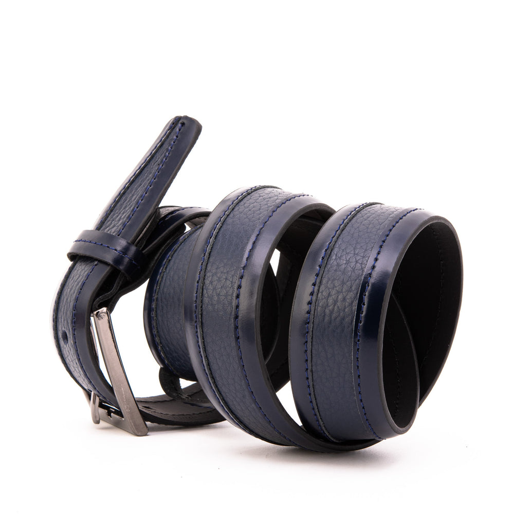 The Everest Rockwell Navy Blue Leather Belt - Vinci Leather
