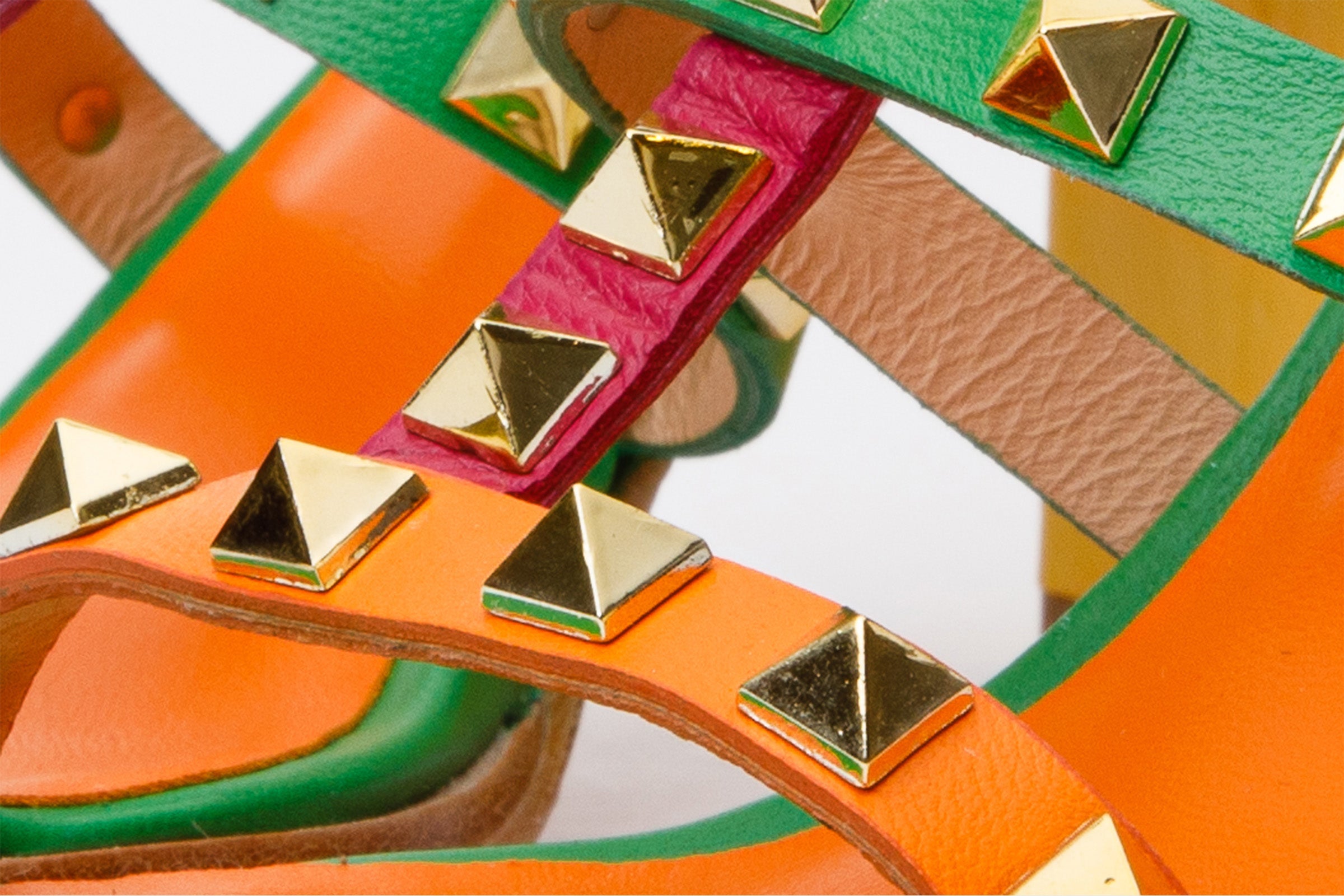 The Nejapa Block Heel Multicolor Leather Sandal - Vinci Leather