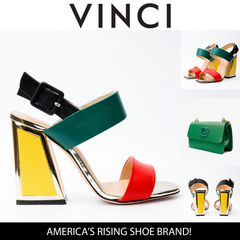 The Niger Block Heel Multicolor Leather Sandal - Vinci Leather